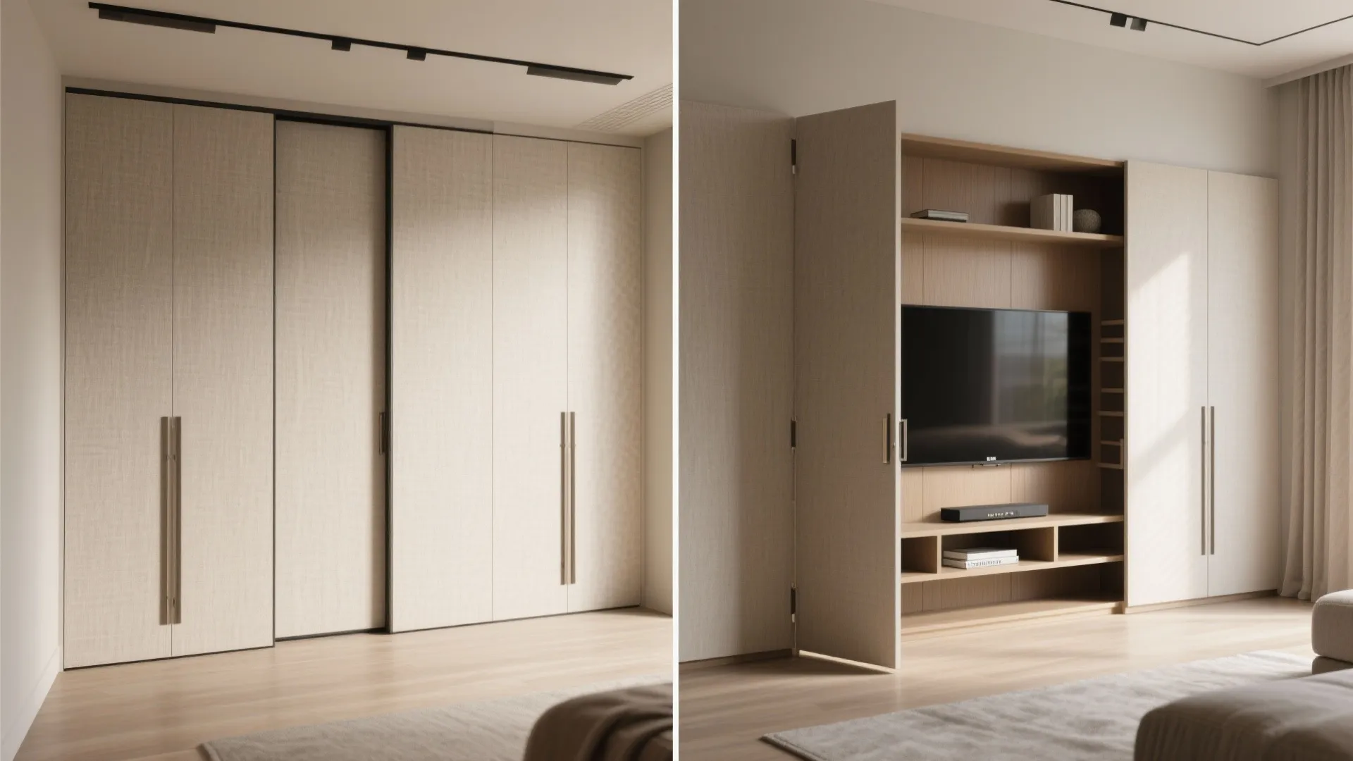 Sliding-Door Cabinets That Hide the TV