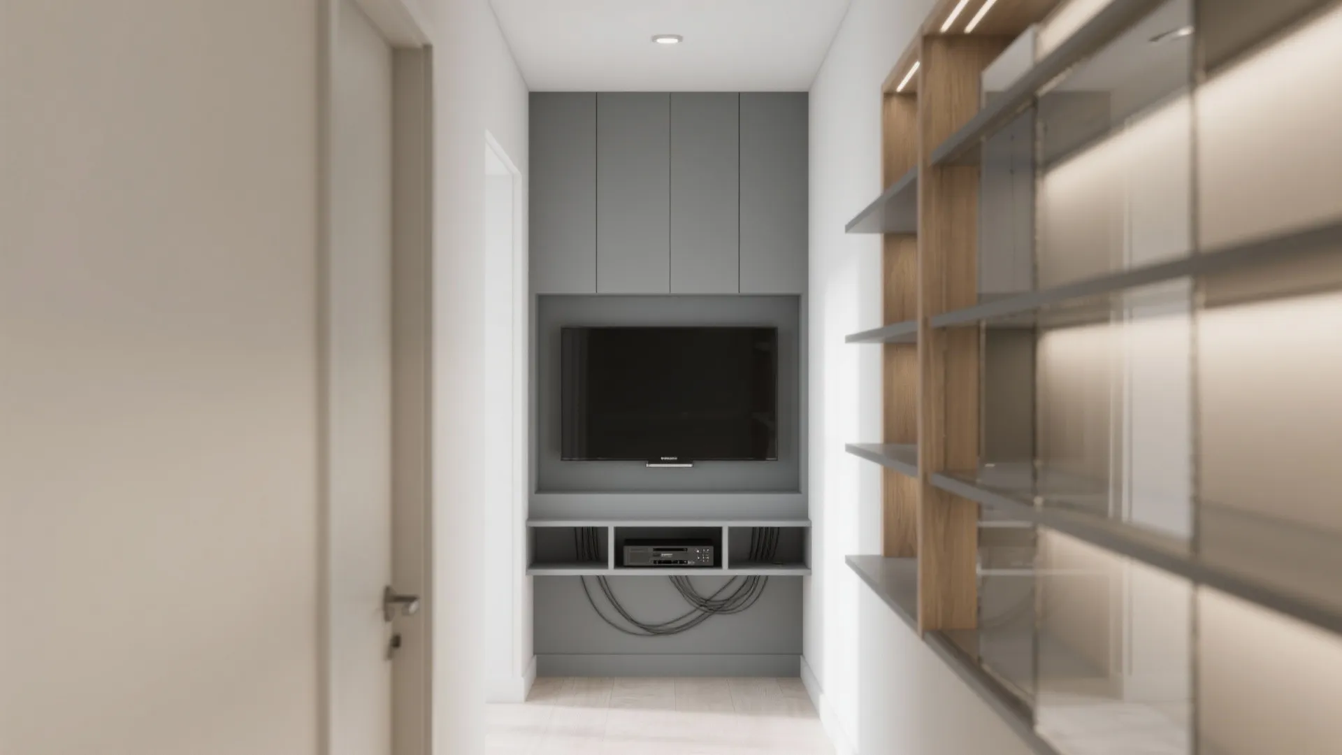 Built-in niche around the TV