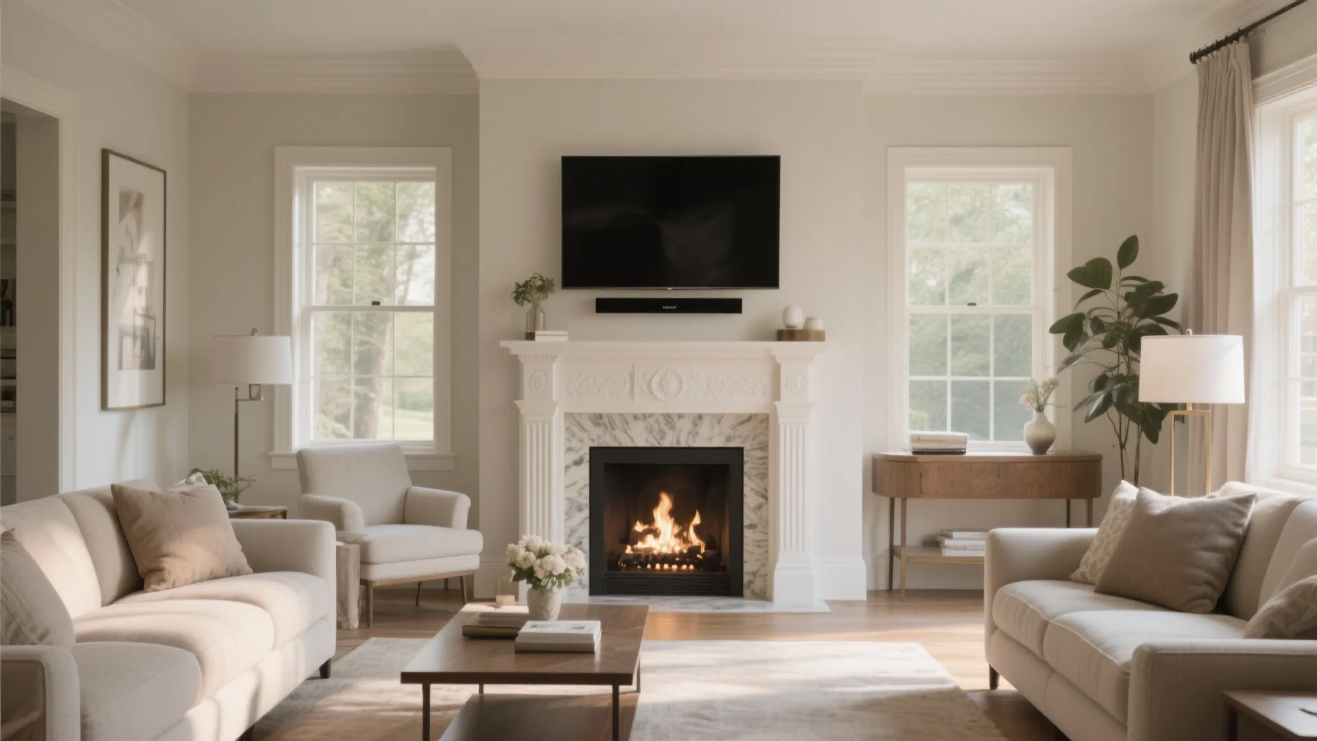 3. TV Above the Fireplace