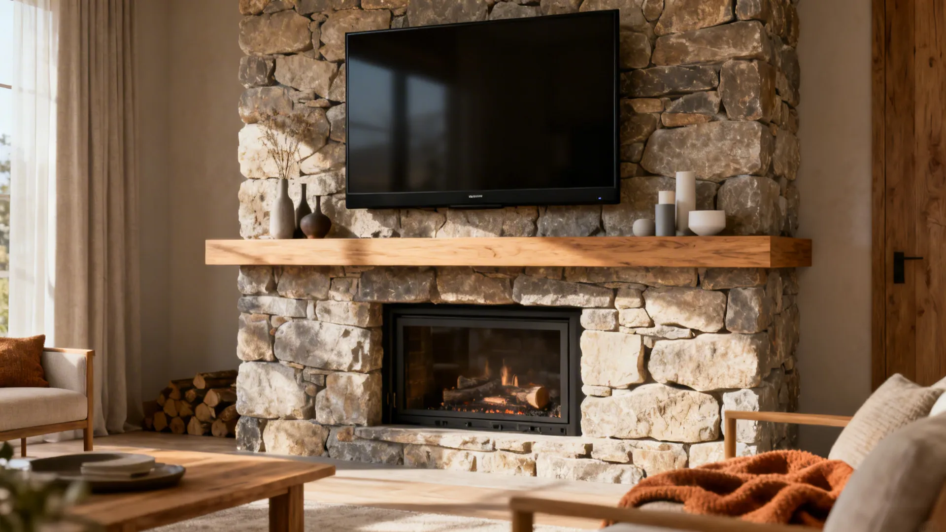 5 Living Room TV Over Fireplace Ideas
