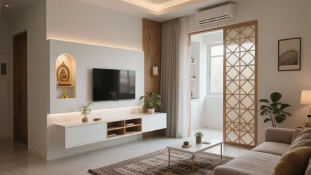 5 tv unit with pooja room designs that elevate small homes