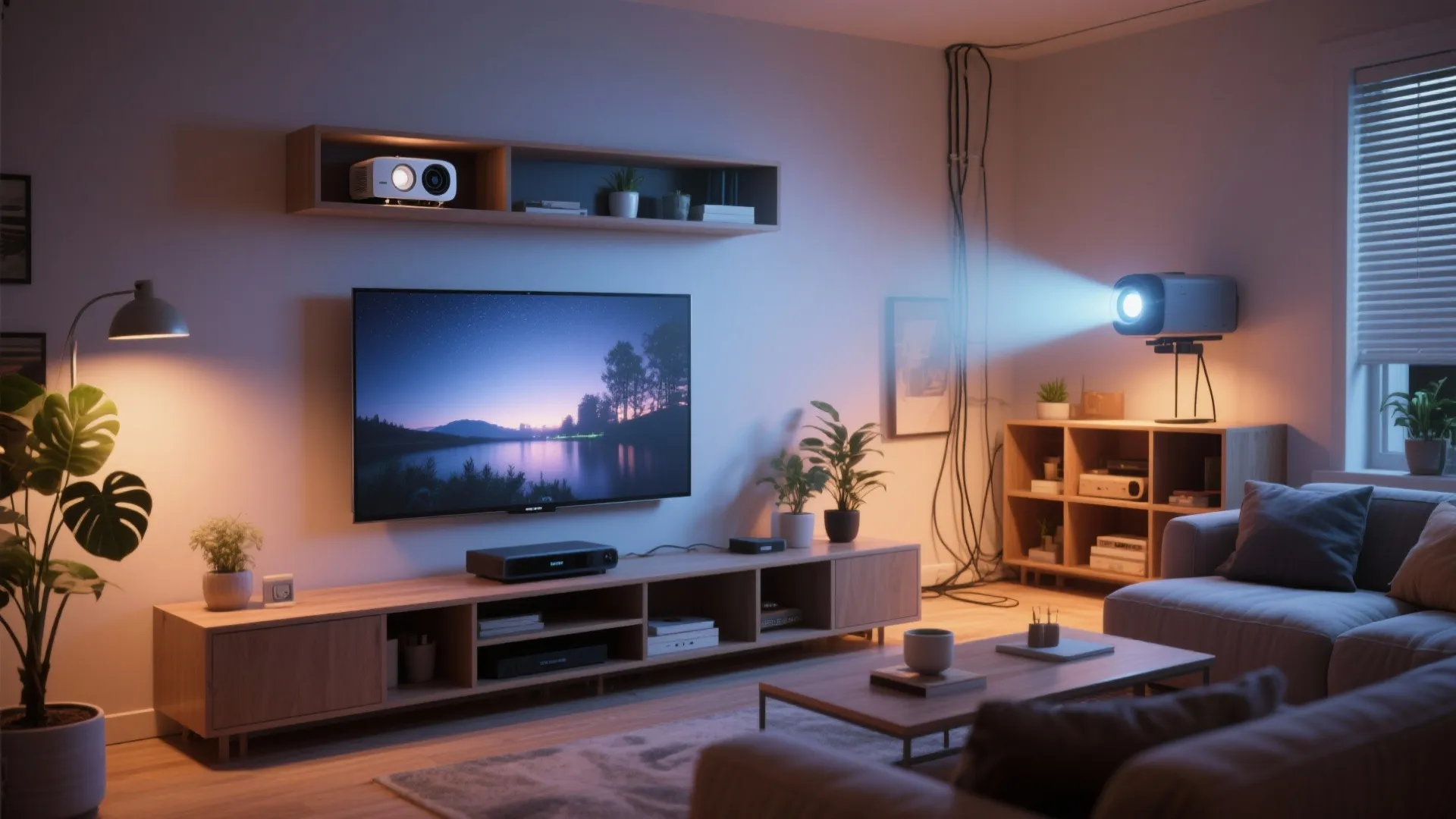 5. Hybrid setup: TV plus projector for flexible viewing