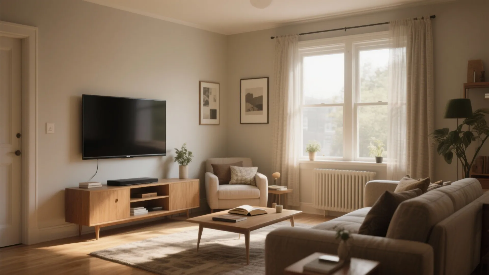 4. TV + Reading Nook Combo