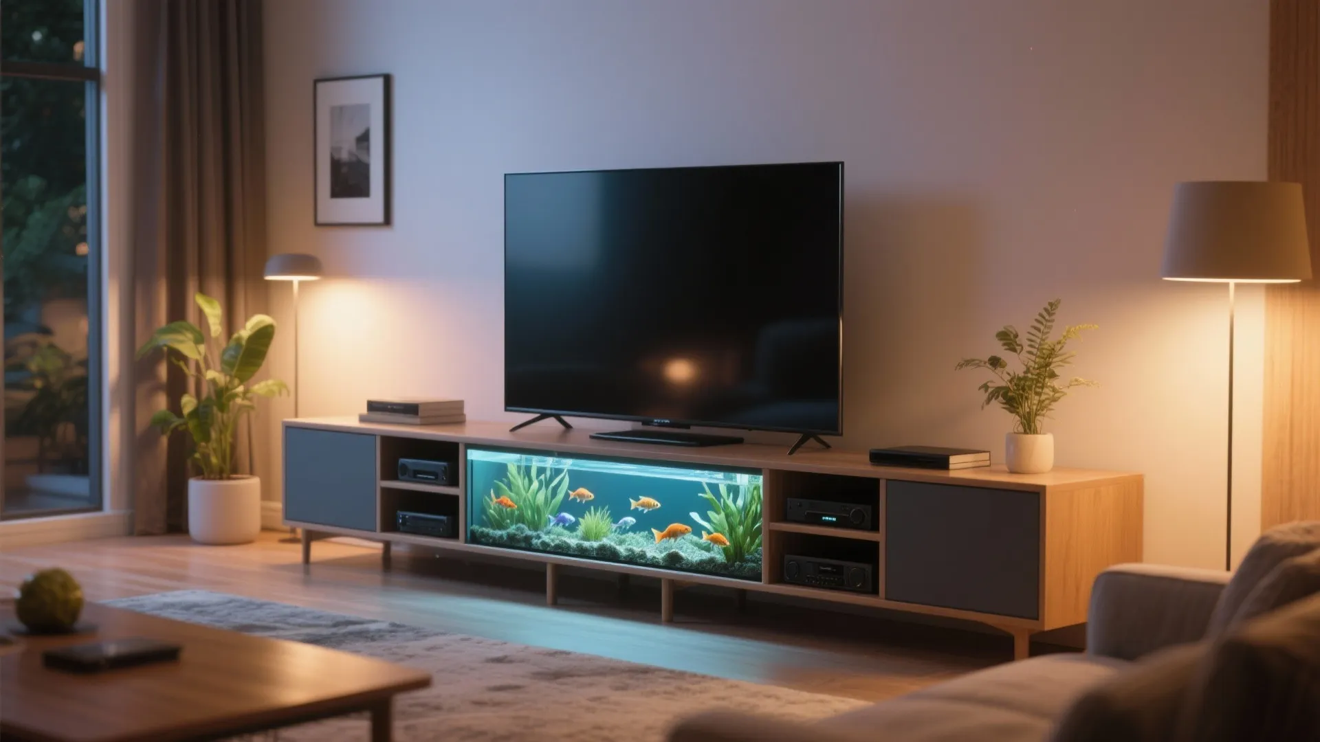 Integrated TV Stand Tank