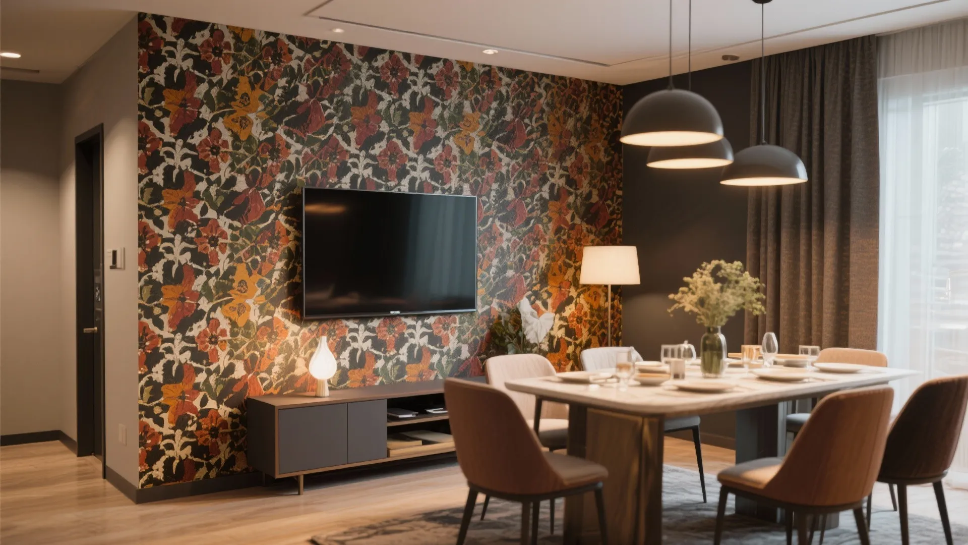 4. Statement Wall as TV Backdrop