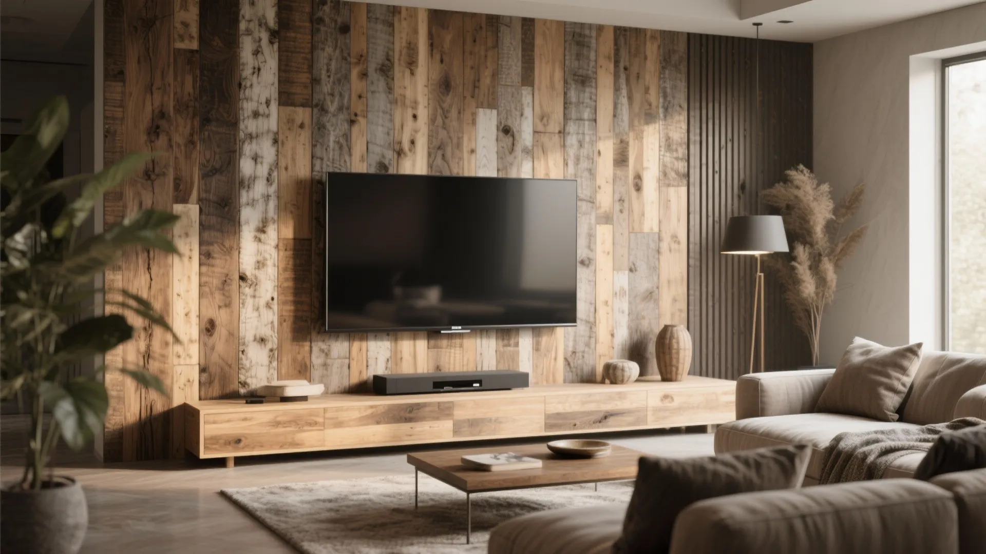 Accent Wall with Textured Panels