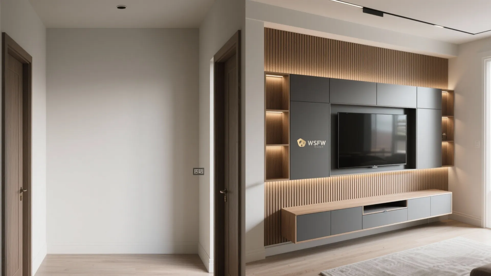 3) TV Wall Unit That Doubles as a Showcase