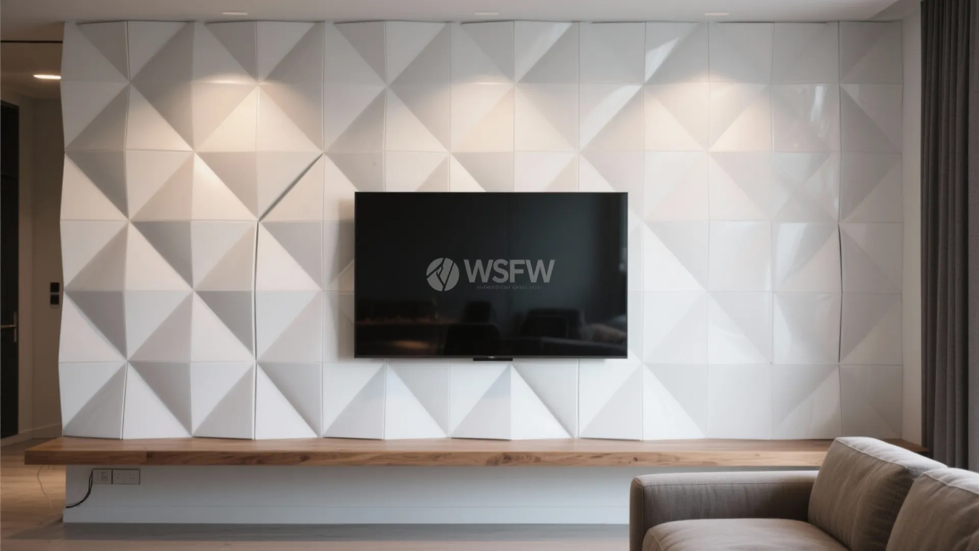 TV wall with seamless cable management