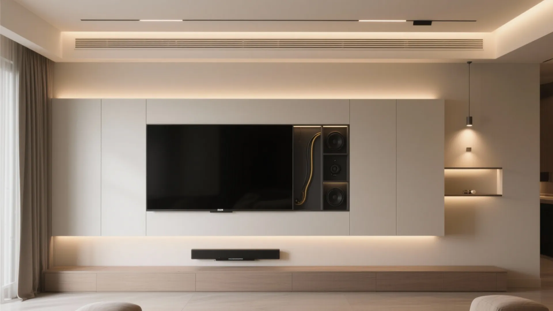 POP Feature Wall Meets Ceiling Frame