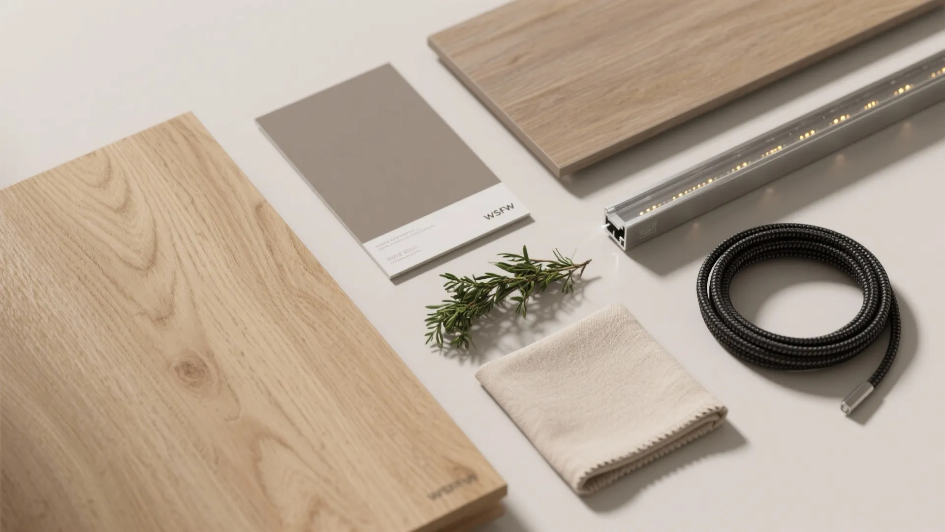 Media wall with fluted panels and hidden LED