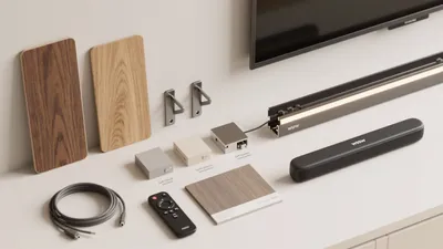 Modern Home Entertainment Setup with Sleek Audio & Lighting