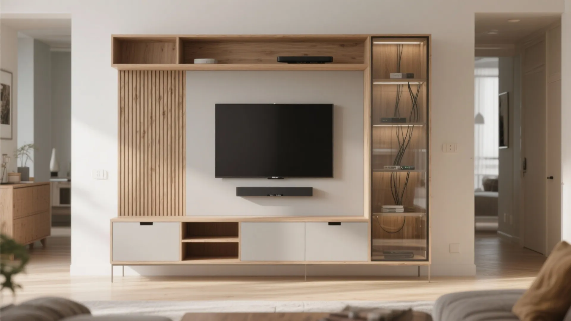 3) TV Wall Unit That Doubles as a Showcase