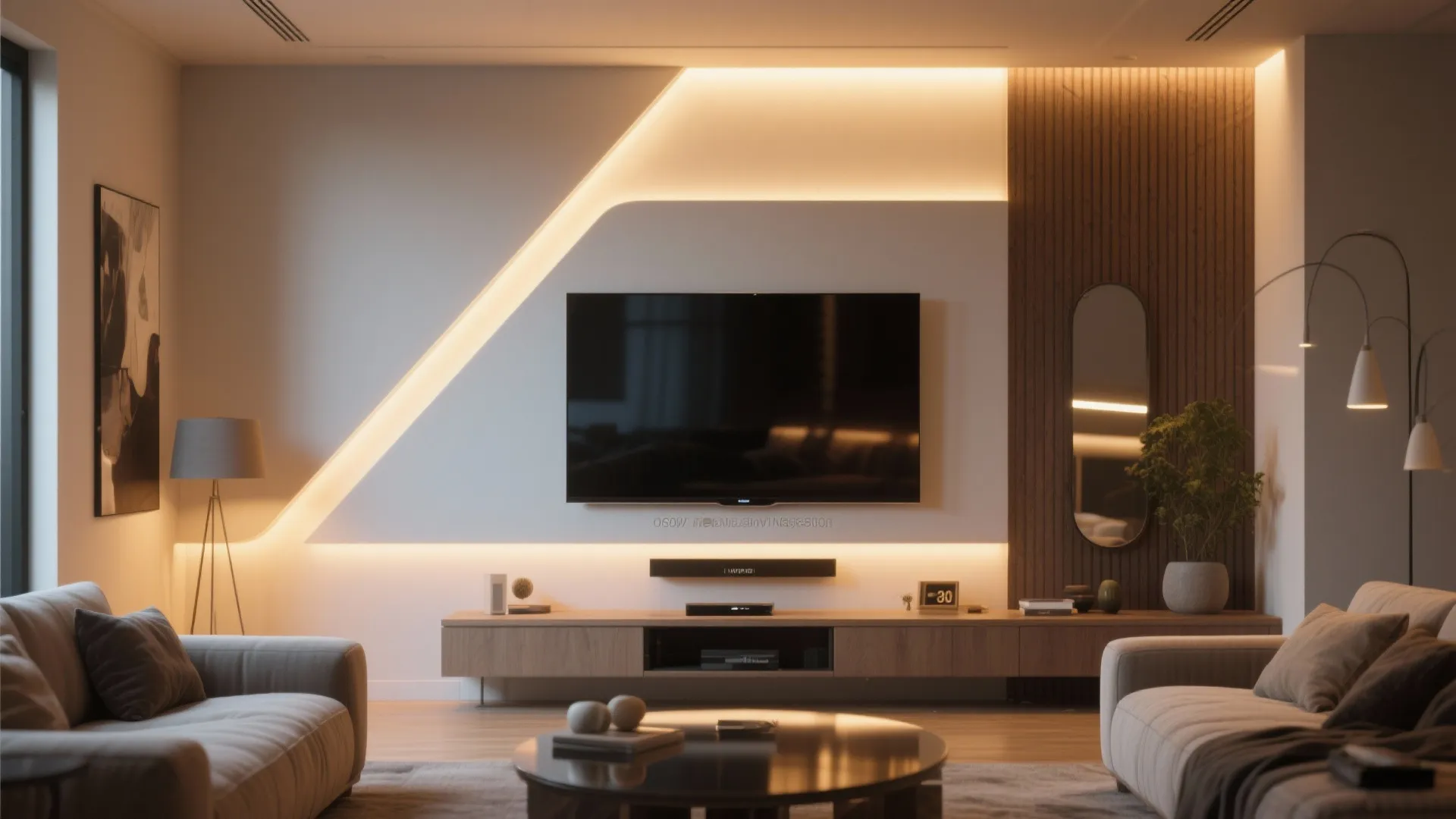 4. Accent a TV wall without glare