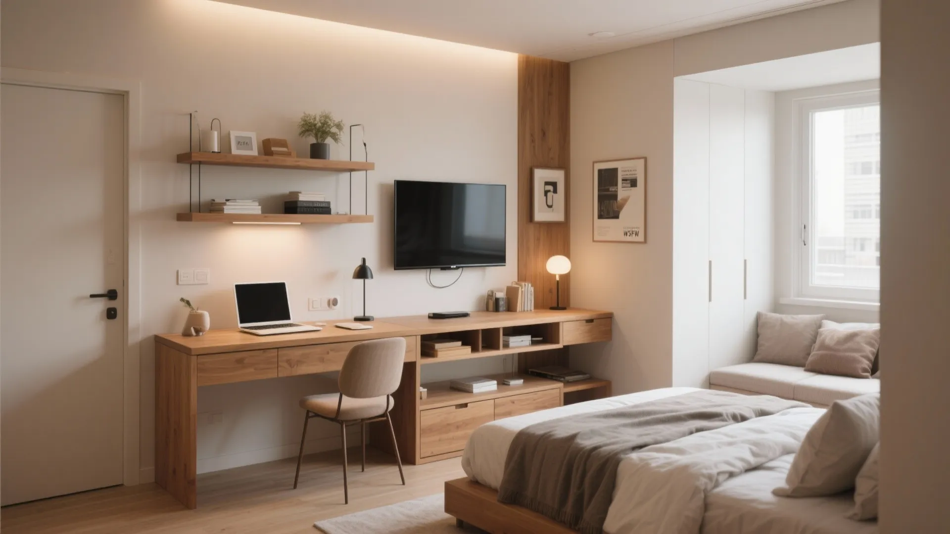 Multi-Functional Media and Workspace Combo