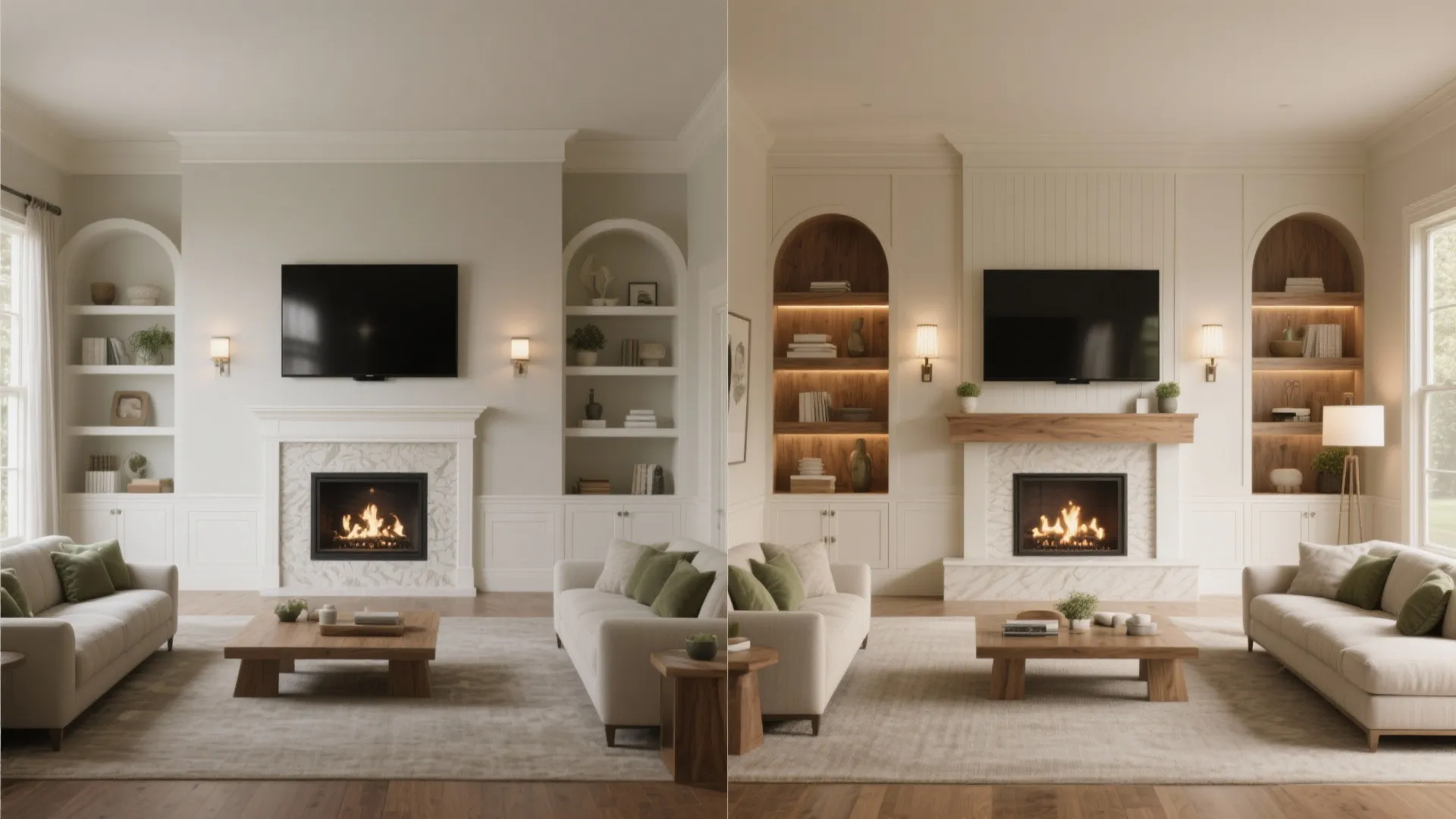 Dual Focal Points: TV and Fireplace Without the Tug-of-War