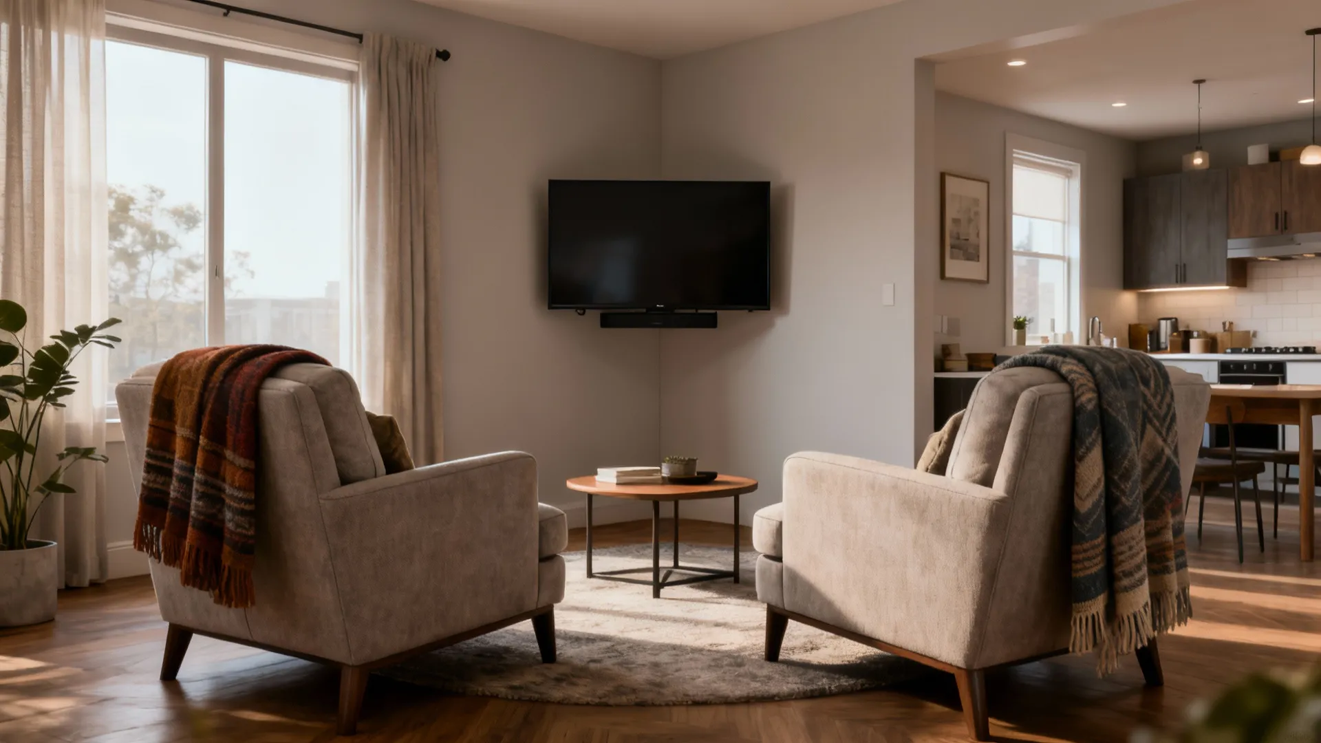 3. Symmetrical twin chairs to define the zone