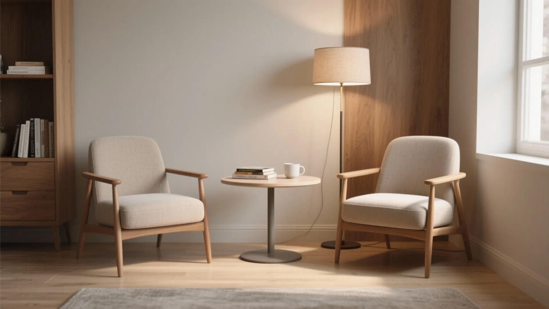 2. Twin Accent Chairs with a Shared Side Table