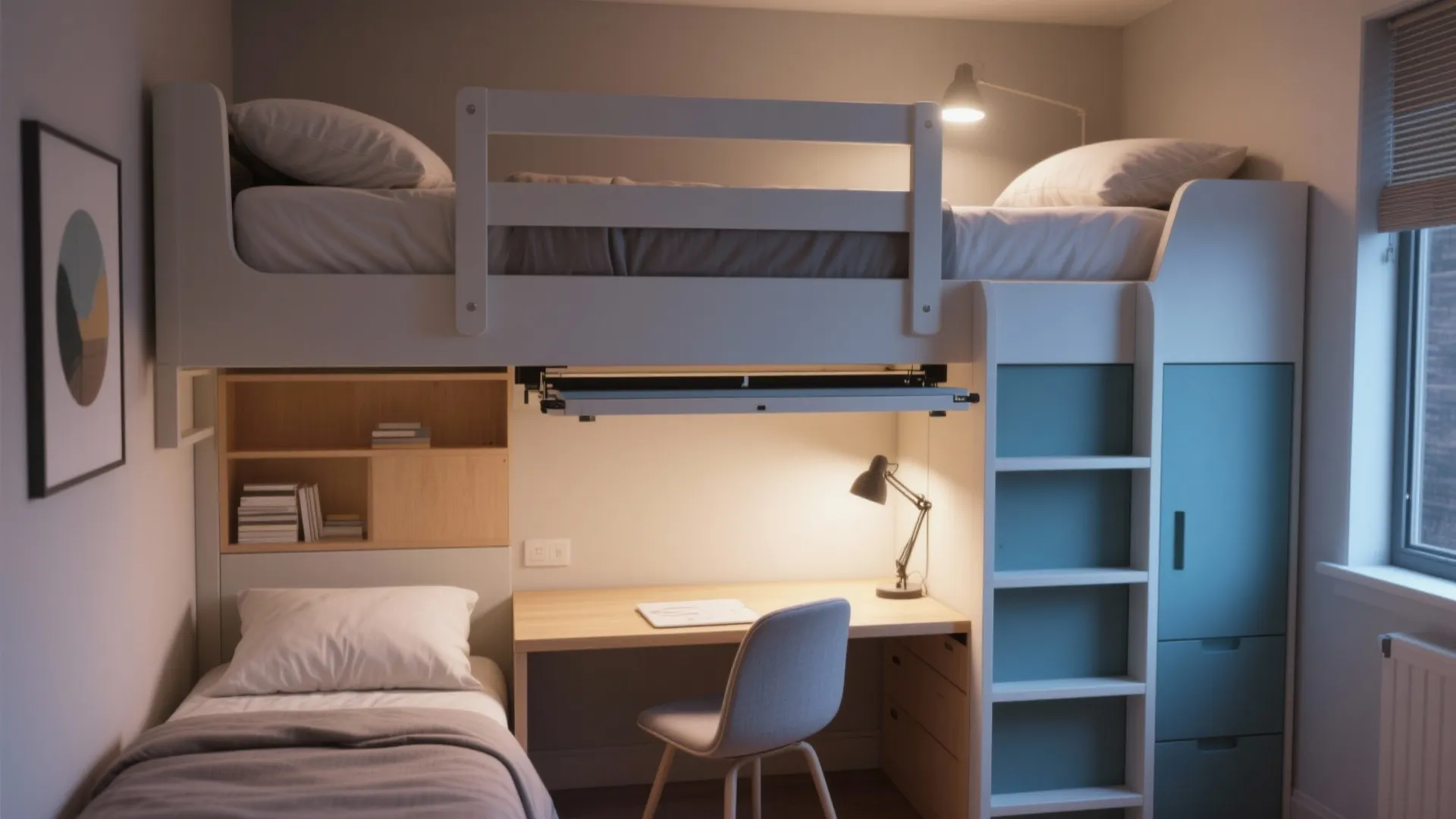 3. Twin-over-desk convertible bunk