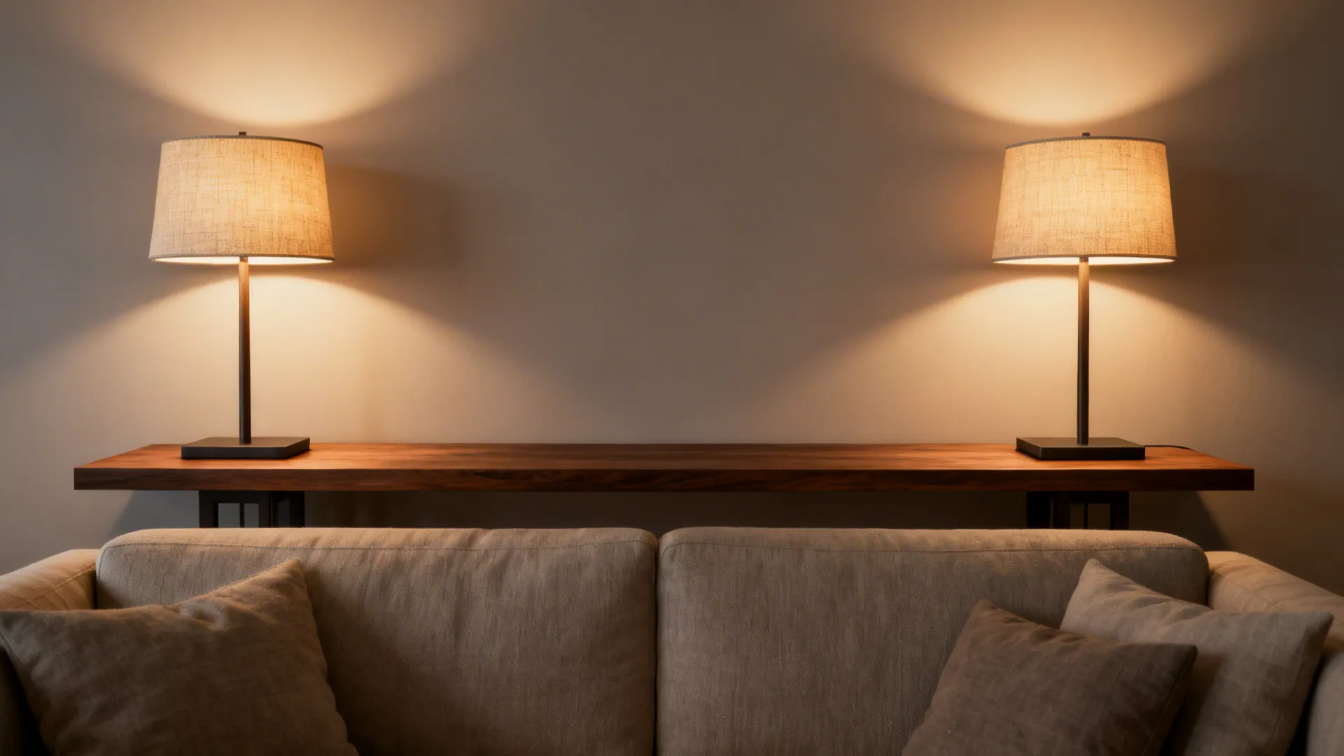 1. Twin lamps for visual balance