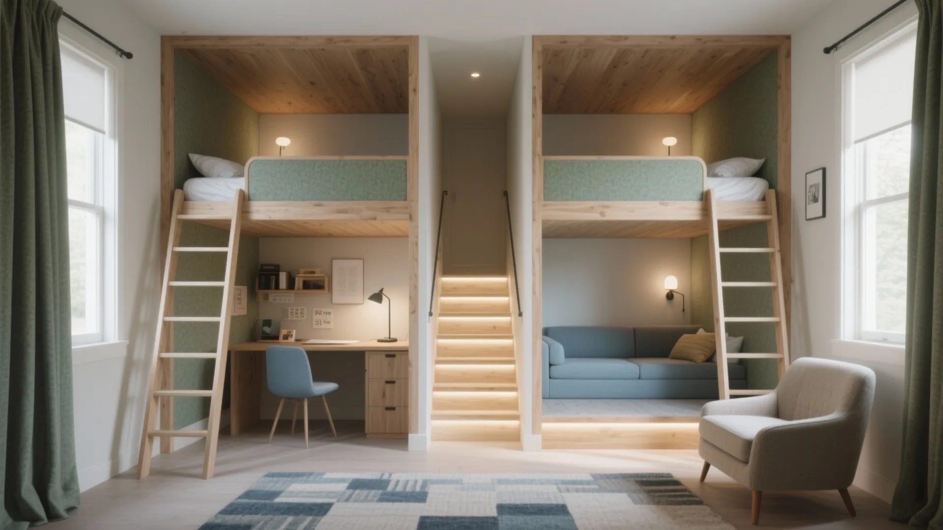 Two Loft Beds in One Small Room: Smart Design Guide: 1 Minute to Space-Saving Setup: Transform Any Tiny Bedroom