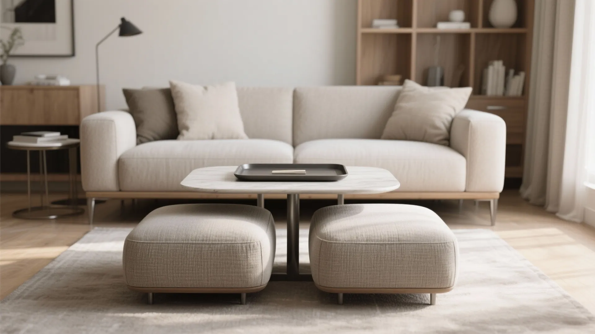 Twin Ottomans as Your Coffee Table Alternative