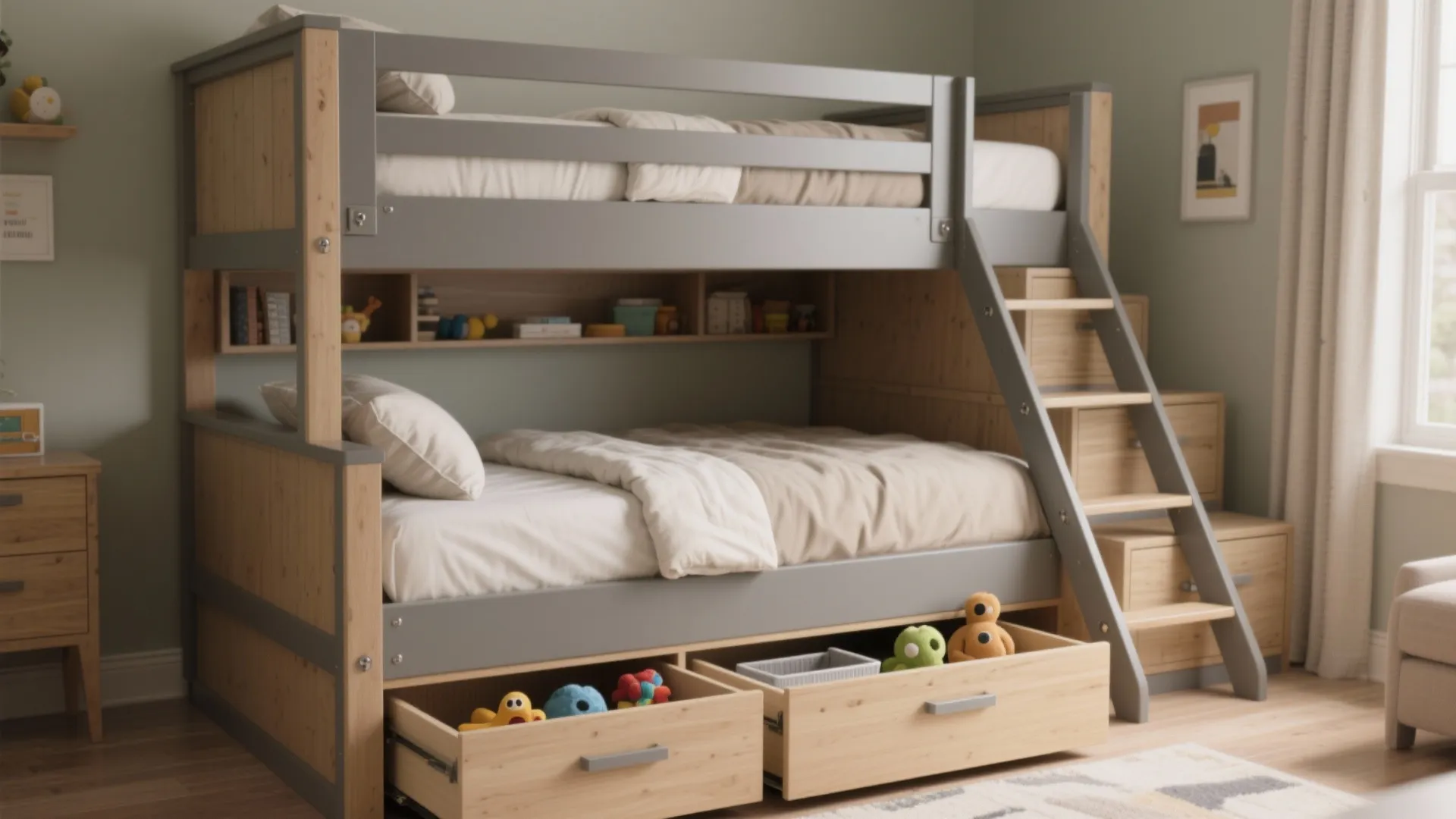 Twin-over-Full with Integrated Drawers