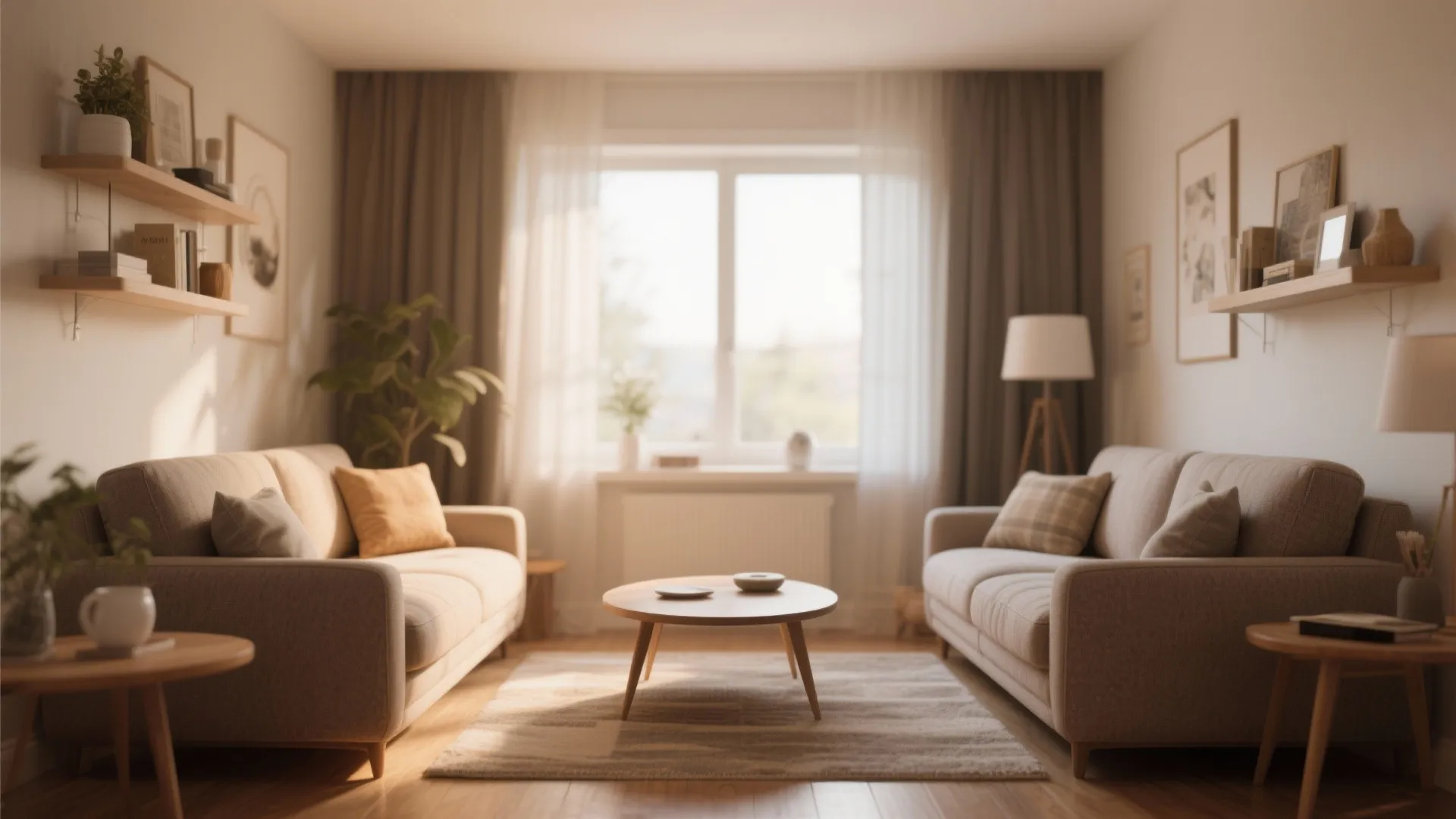 Symmetrical Layout with Twin Sofas