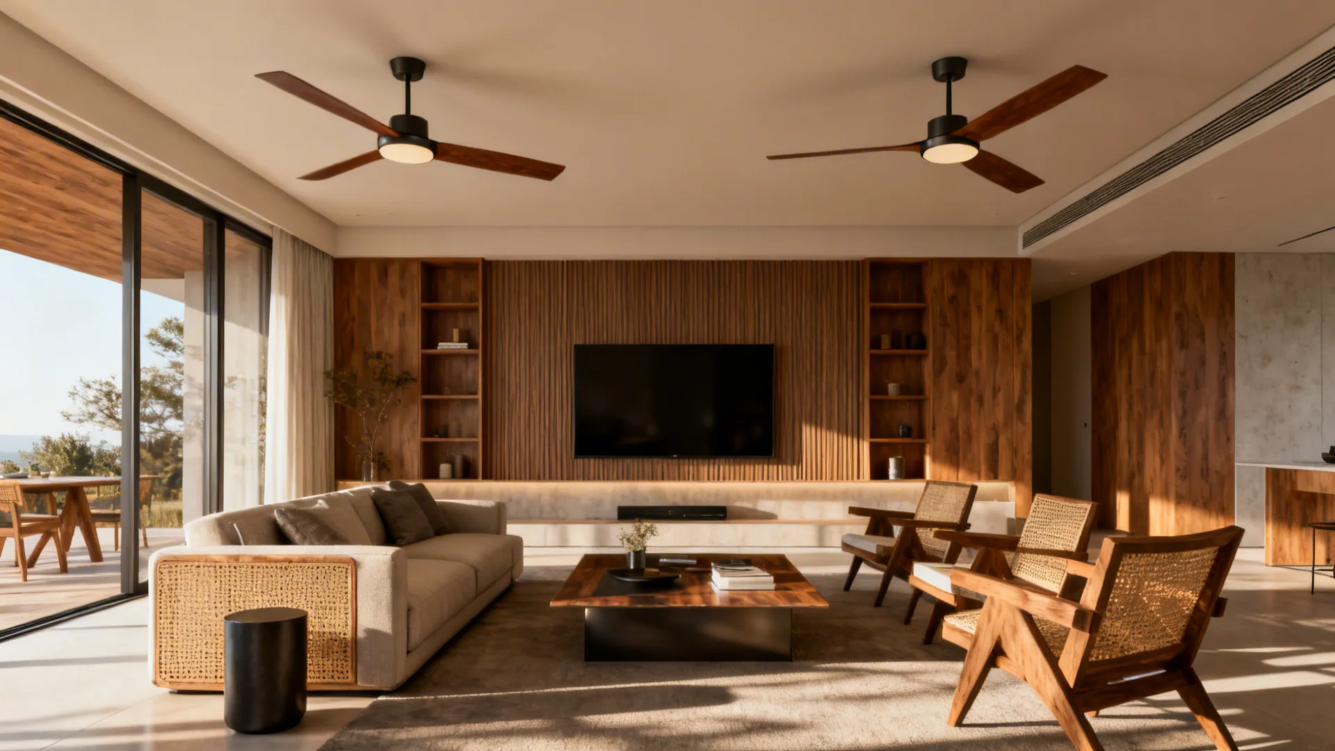 Two Ceiling Fans in Living Room Ideas