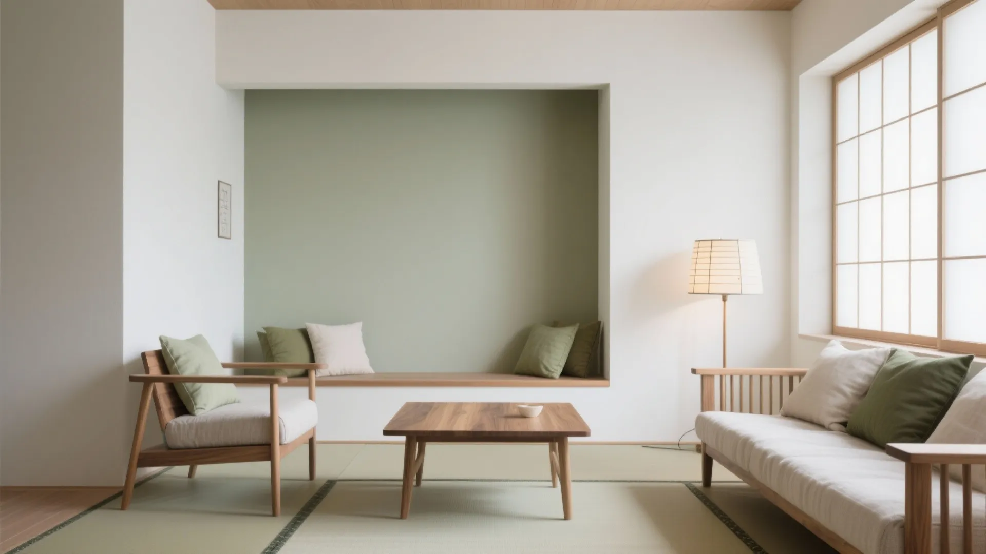 Tips 4: 2色＋木目1でまとめる。日式風格は“静かなベース×素材の表情”で広く見せる