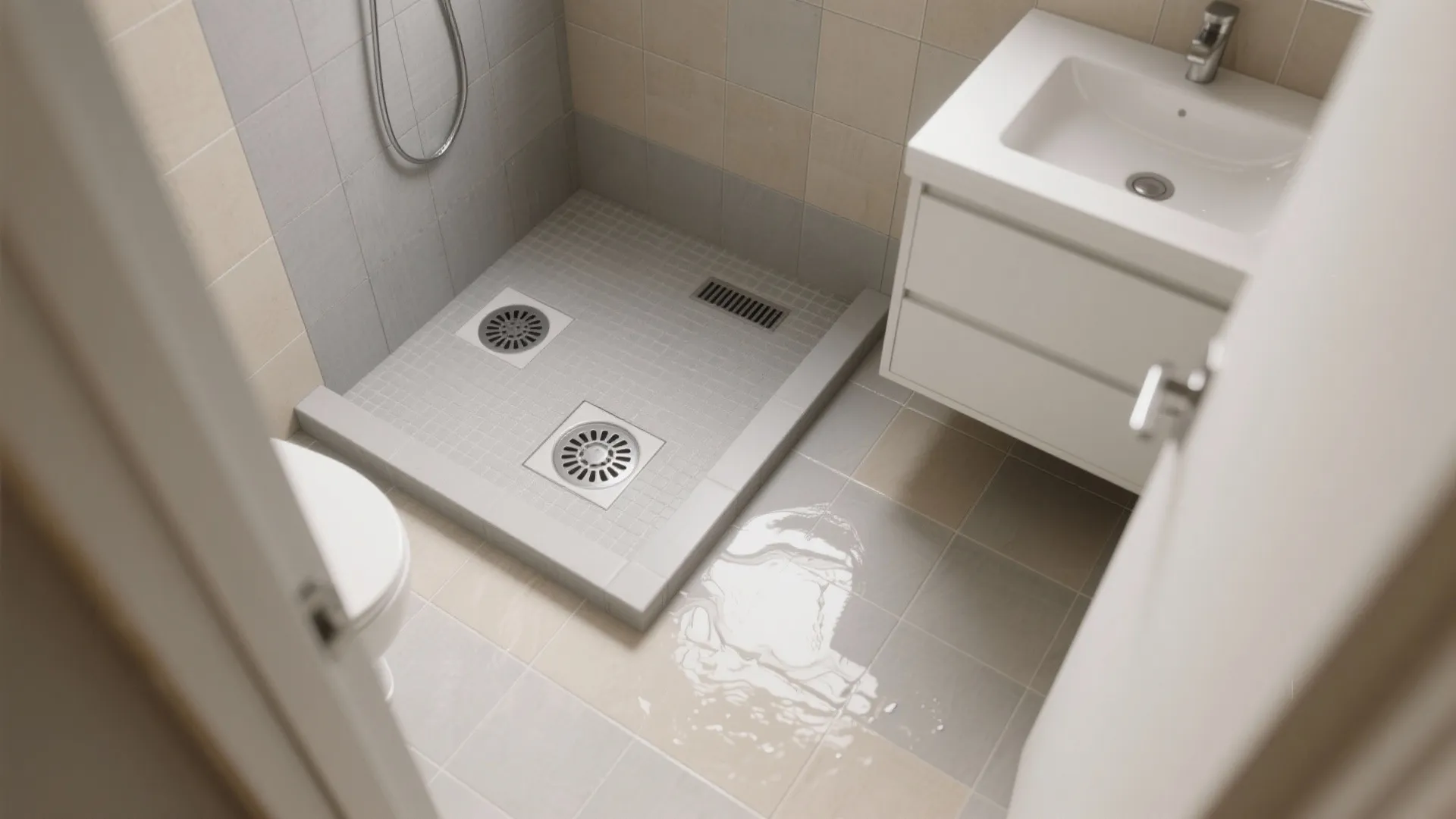 Smart Zoning: Two Drains, One Small Bathroom