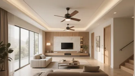 Pop design for hall with two fans: 5 ideas that work