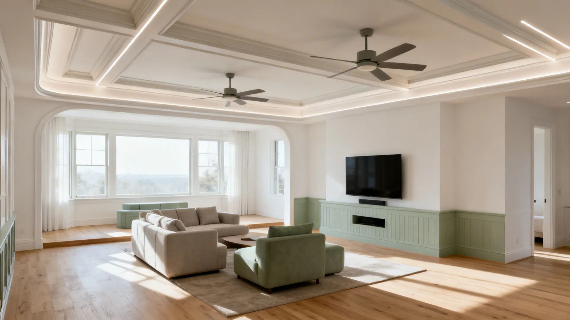 Ceiling Design for Living Room with Two Ceiling Fans: 5 Ideas
