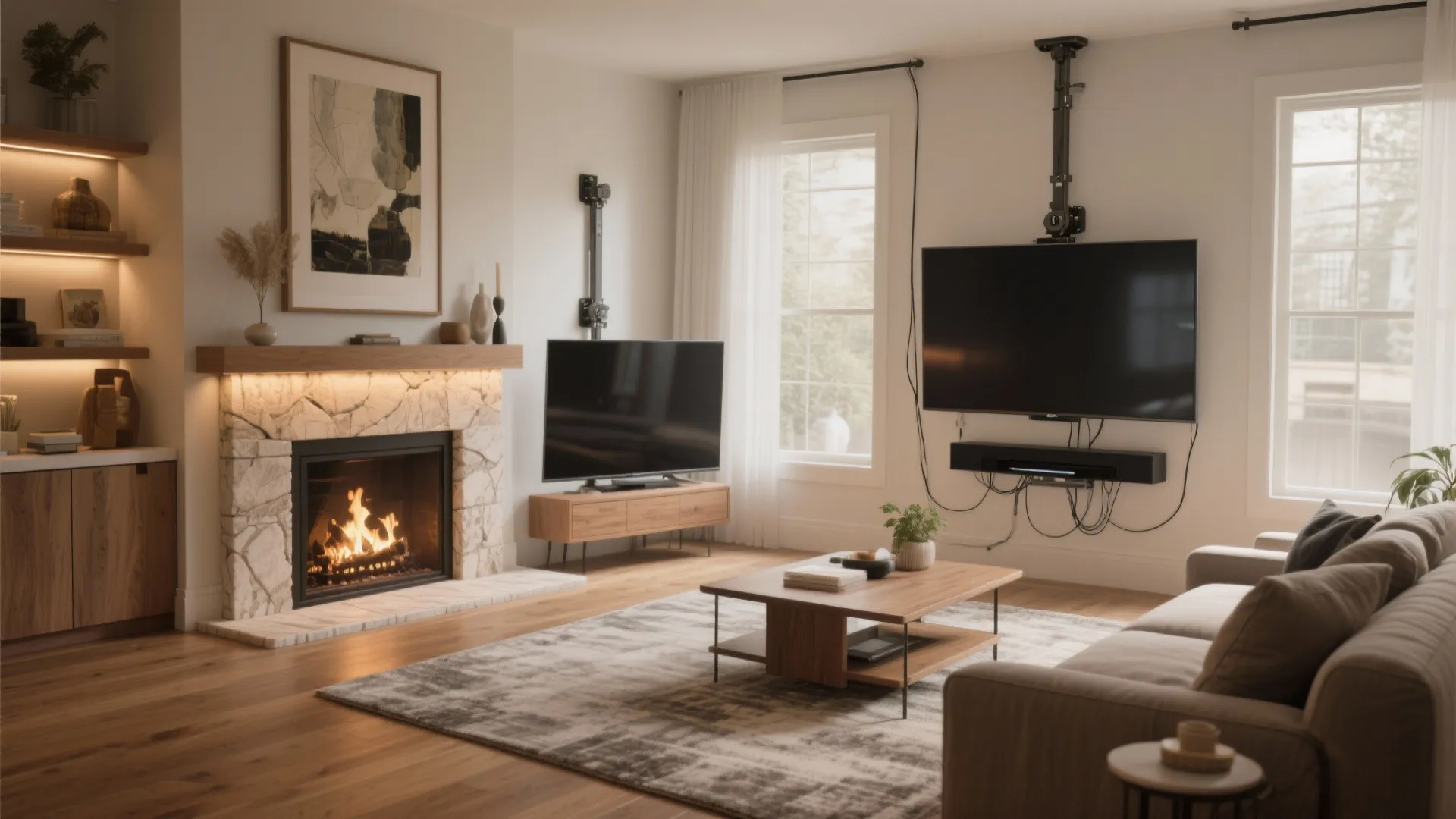 4. Create two focal points with flexible viewing