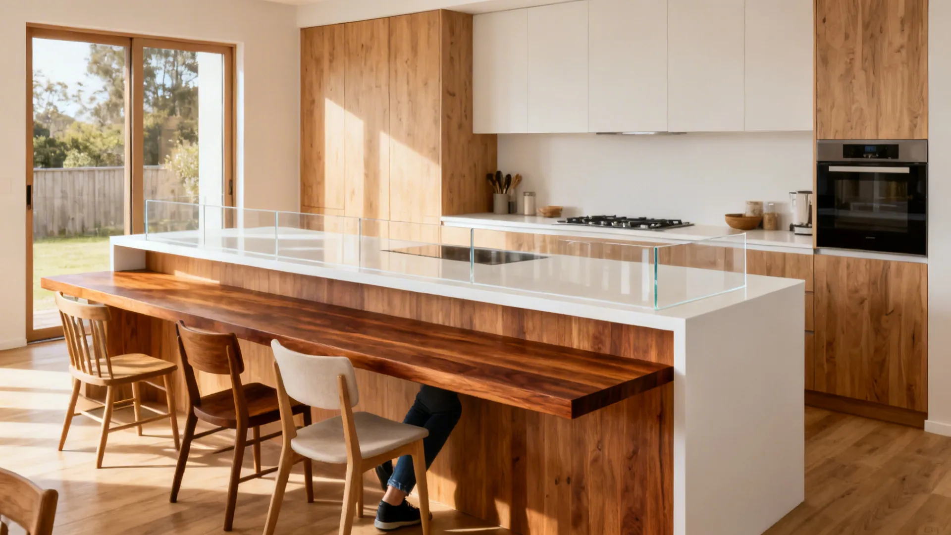 Two-level counter for dining comfort