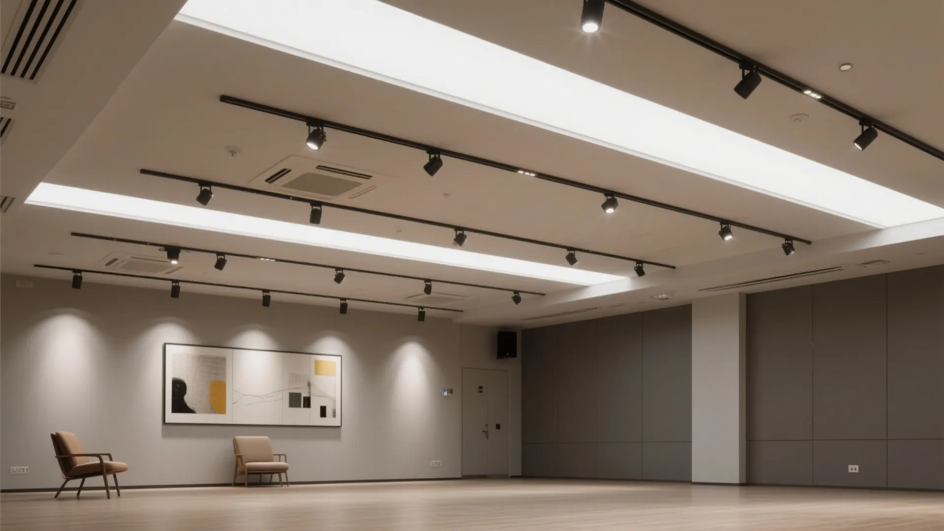 5) Two-Level Gypsum with Integrated Track Lighting