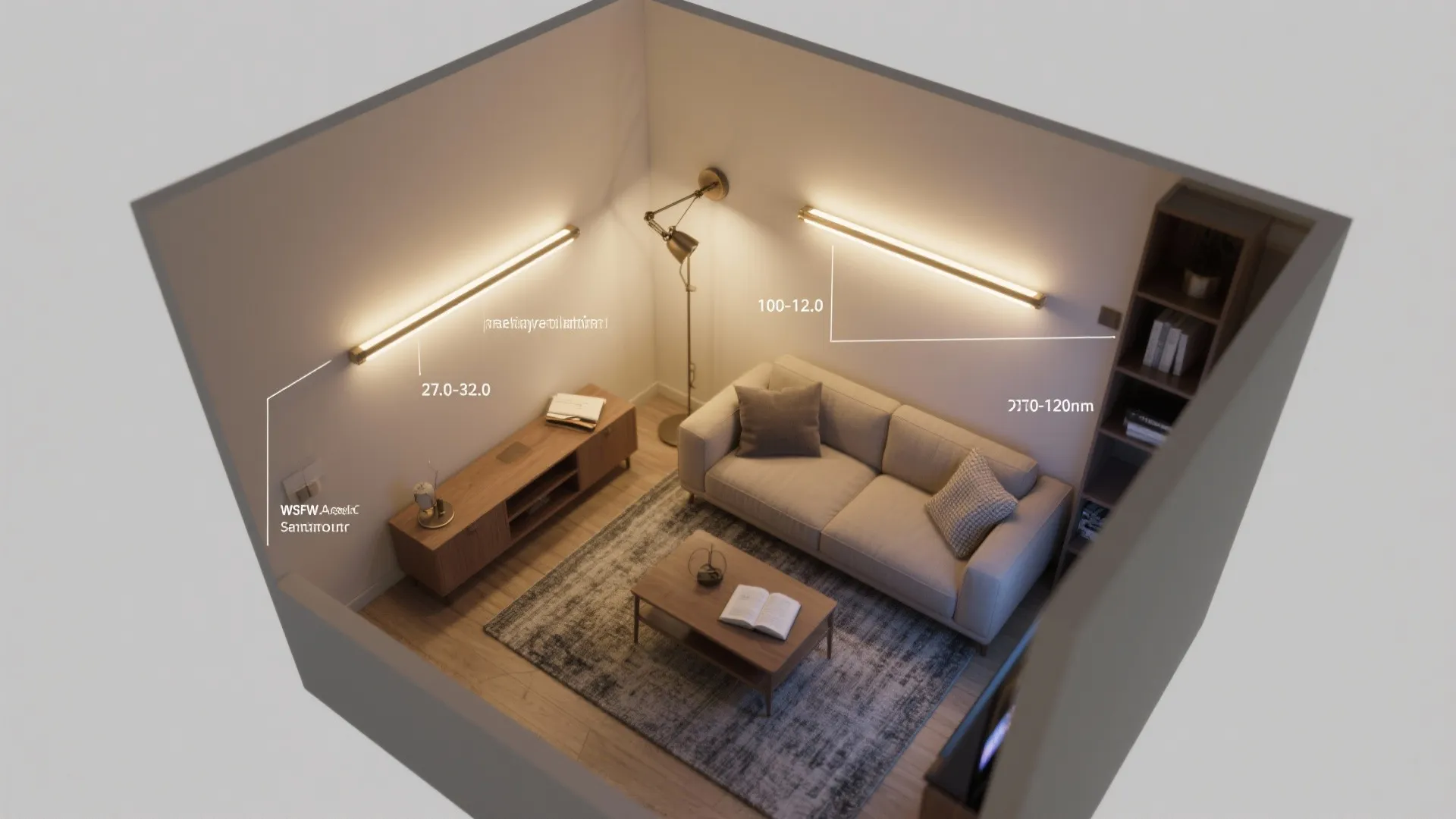 Two-level wall lighting: reading + ambient