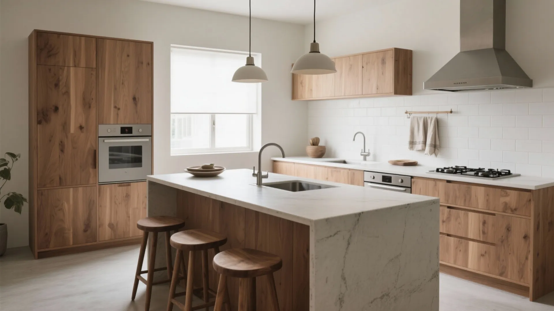 Tips 6: アイランド＋ワークデスクの二列キッチン（動線規模の最適化）