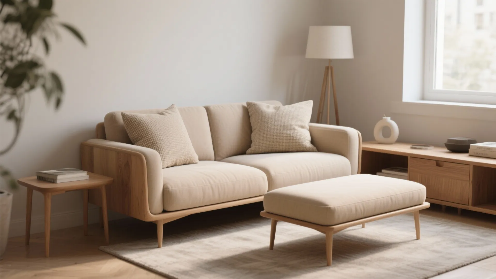 1. The Two-Seat Plus Ottoman Combo