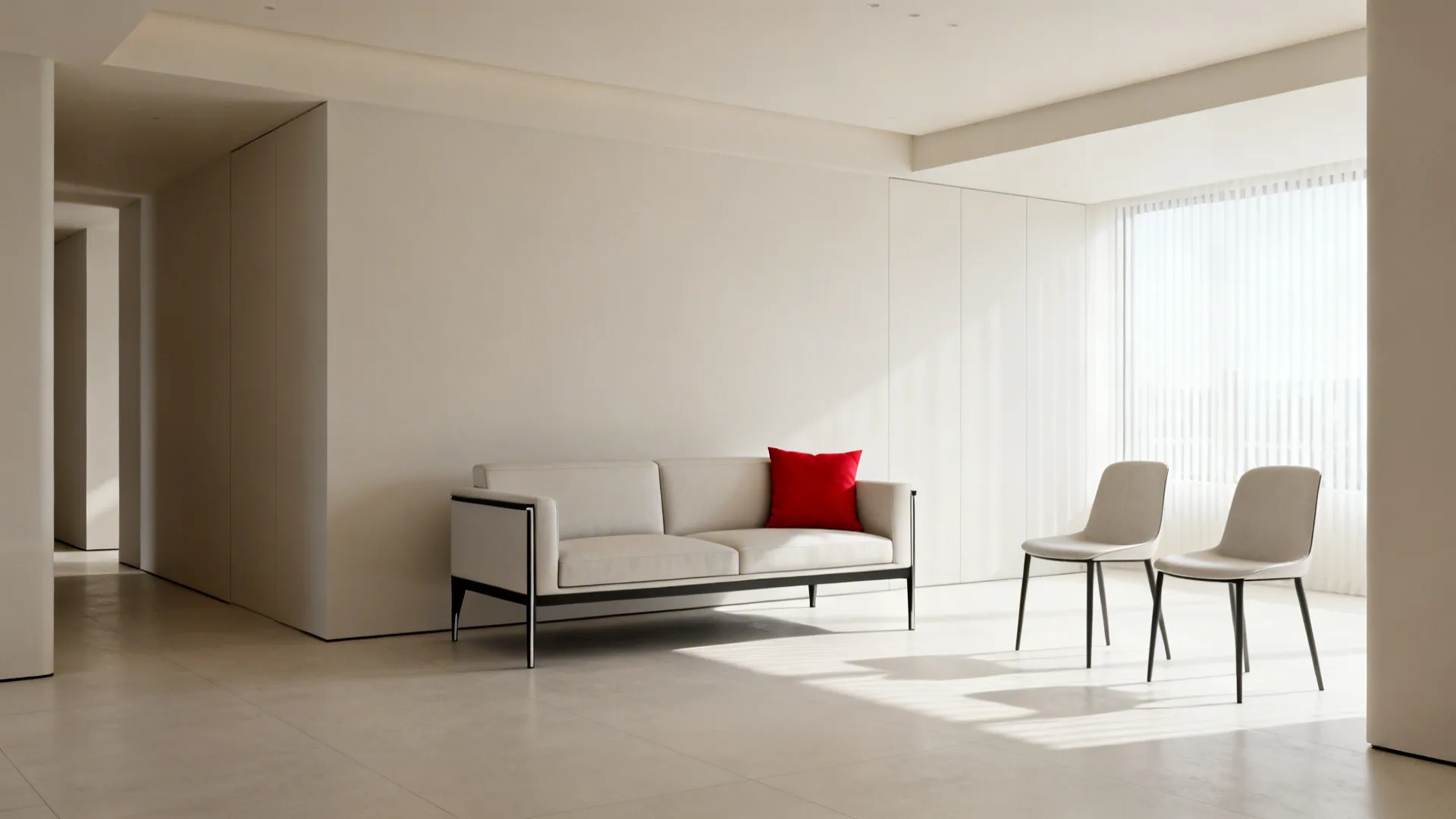 3. Minimalist Two-Seater + Accent Chairs