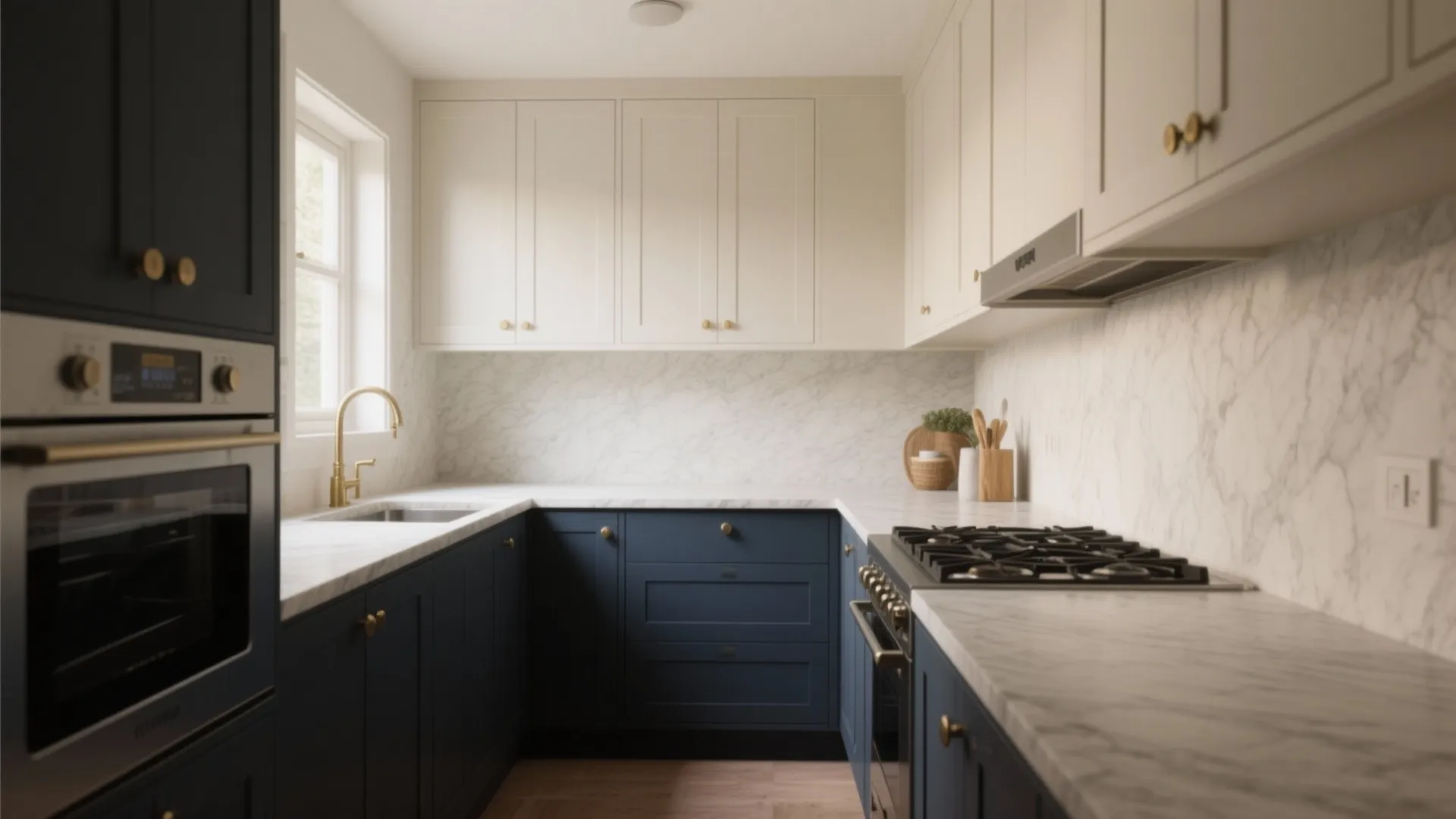 3. Go Two-Tone: Light Upper Cabinets, Dark Bases