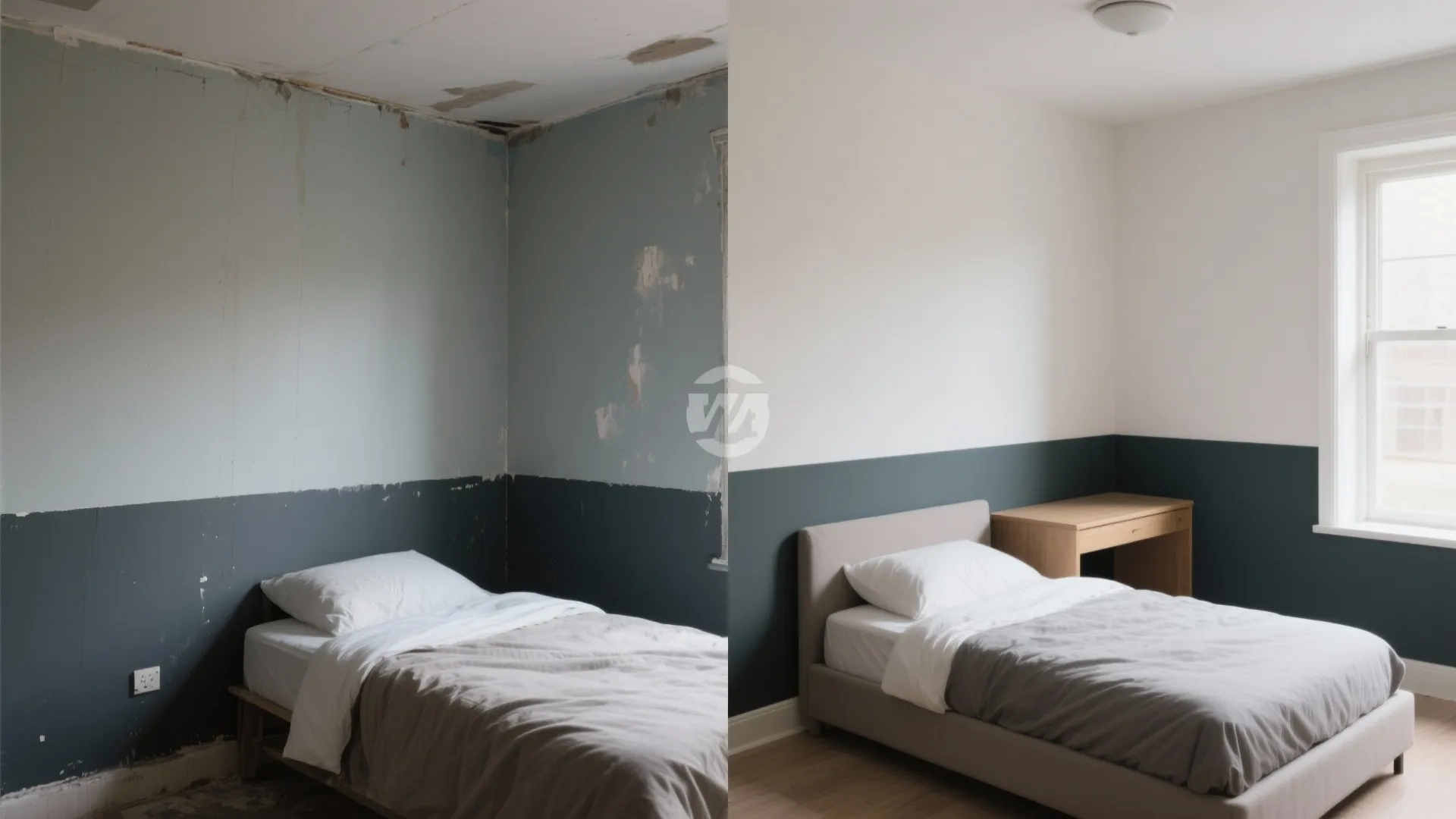 5. Two-Tone Color Block or Half-Wall