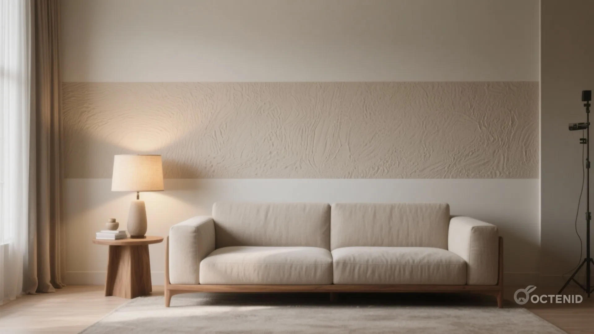 Two-Tone Textured Accent Wall for Depth and Zoning