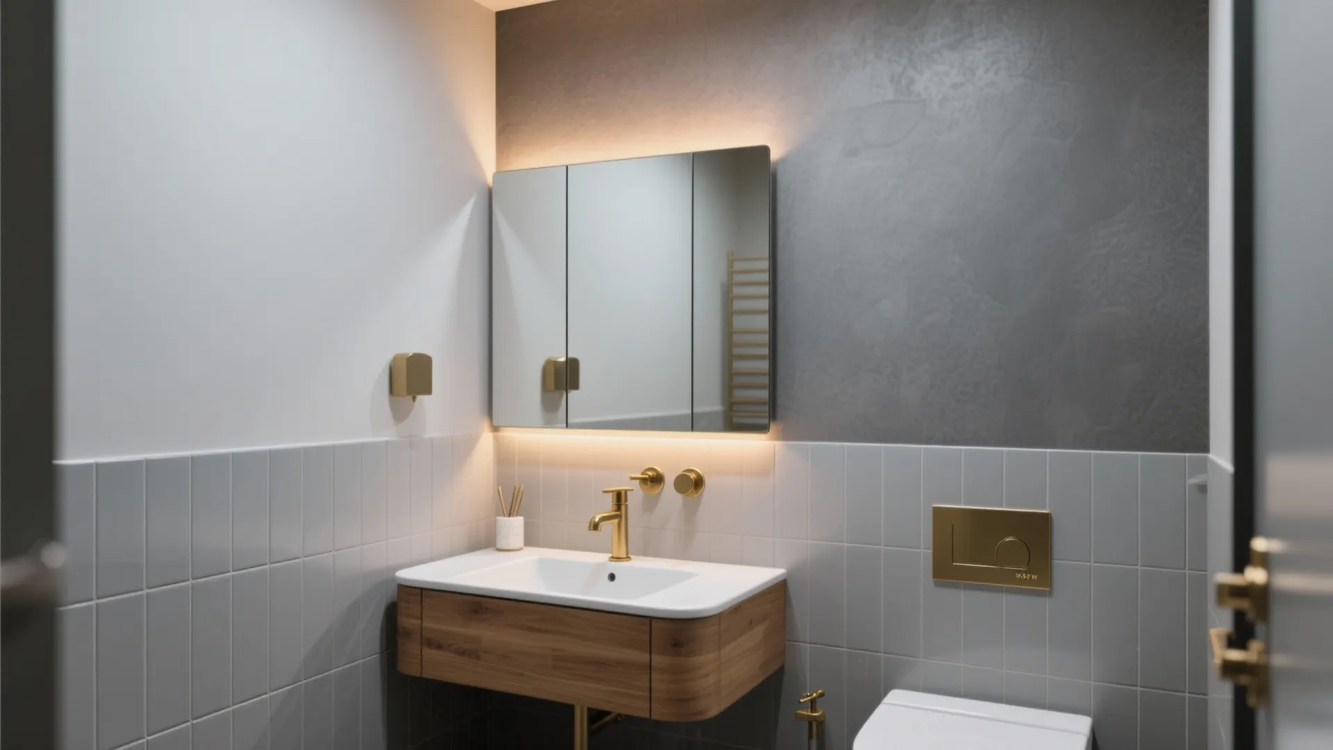 Two-Tone Greys and Warm Accents for Balance