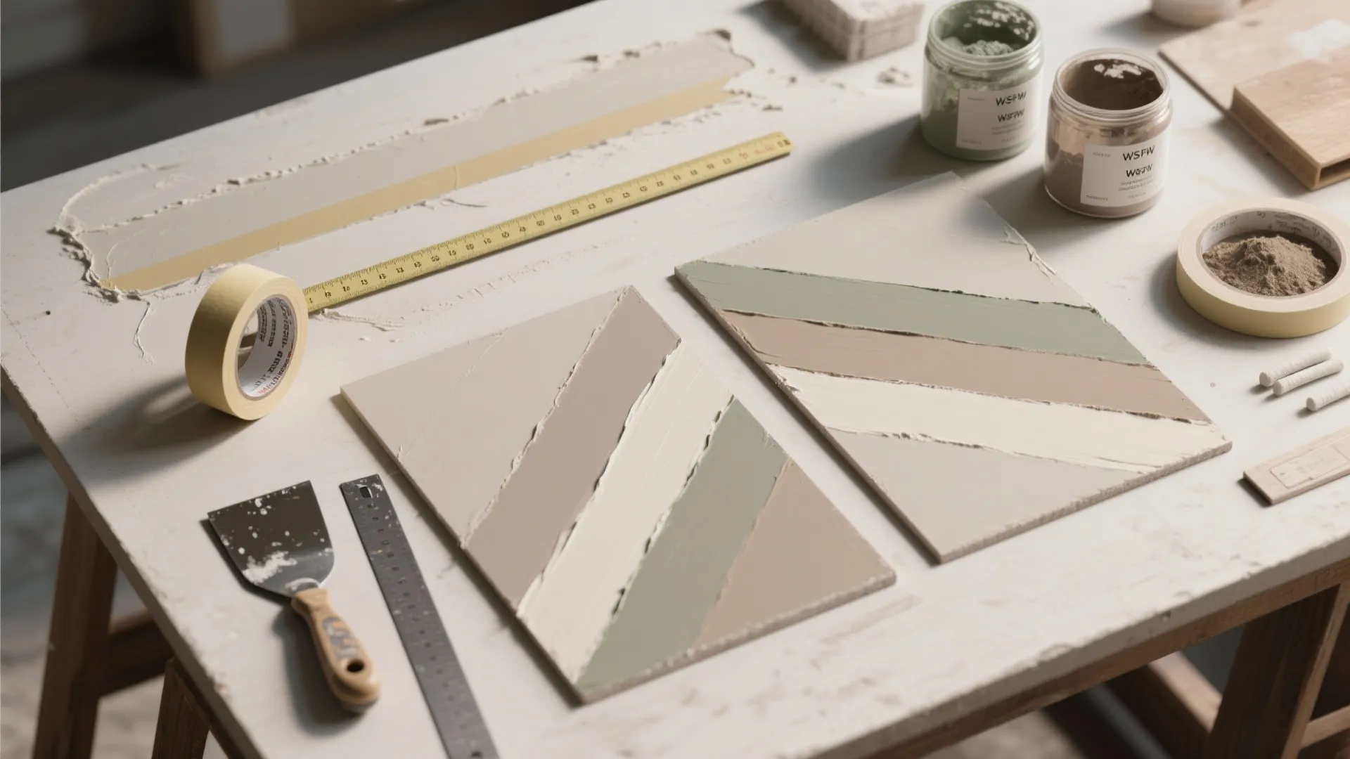 Two-Tone Geometry with Troweled Bands