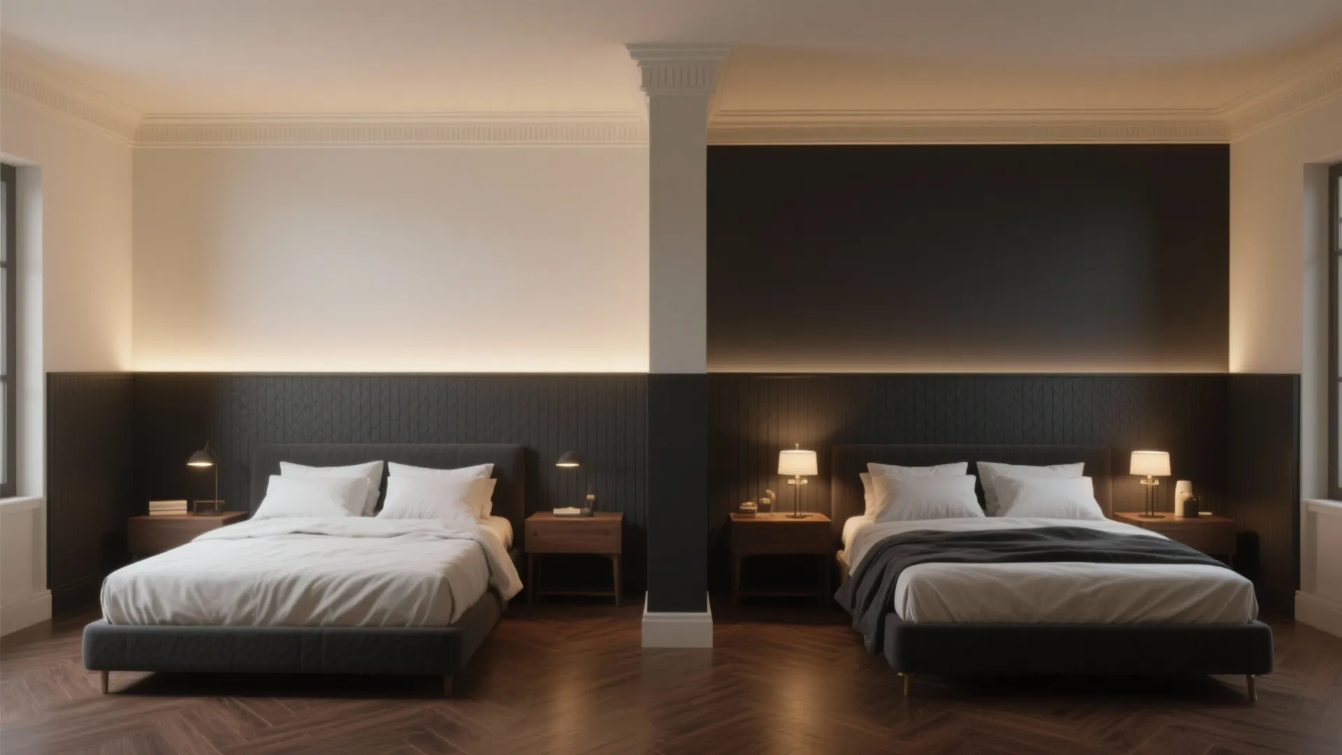 5. Two-Tone Scheme with Textured Finishes