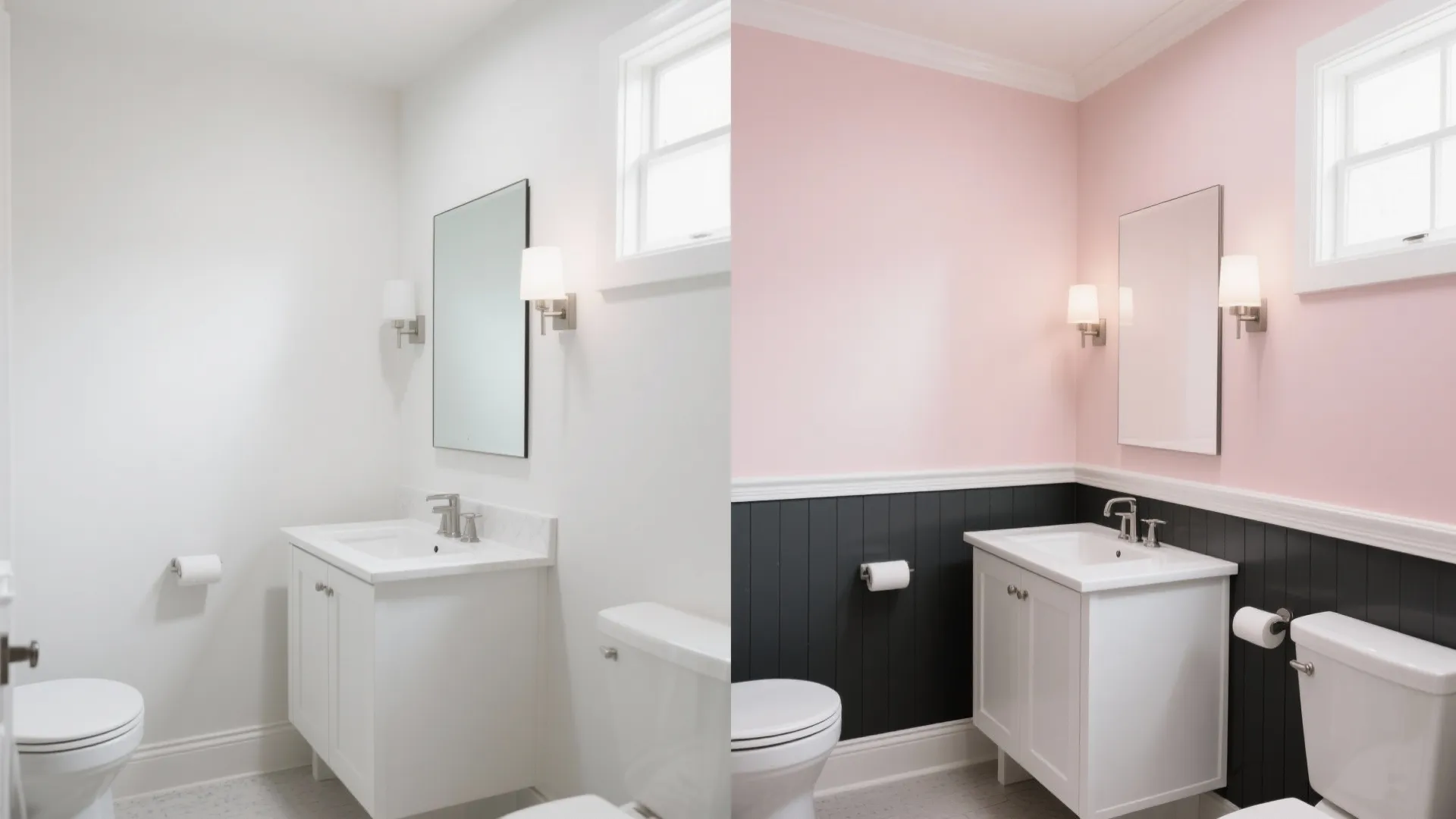 Two-Tone Scheme: Pink + Charcoal or Pink + White