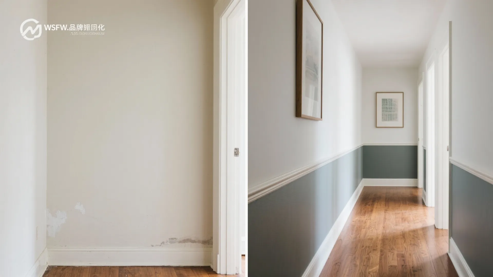 Two-tone walls: lower deep, upper light