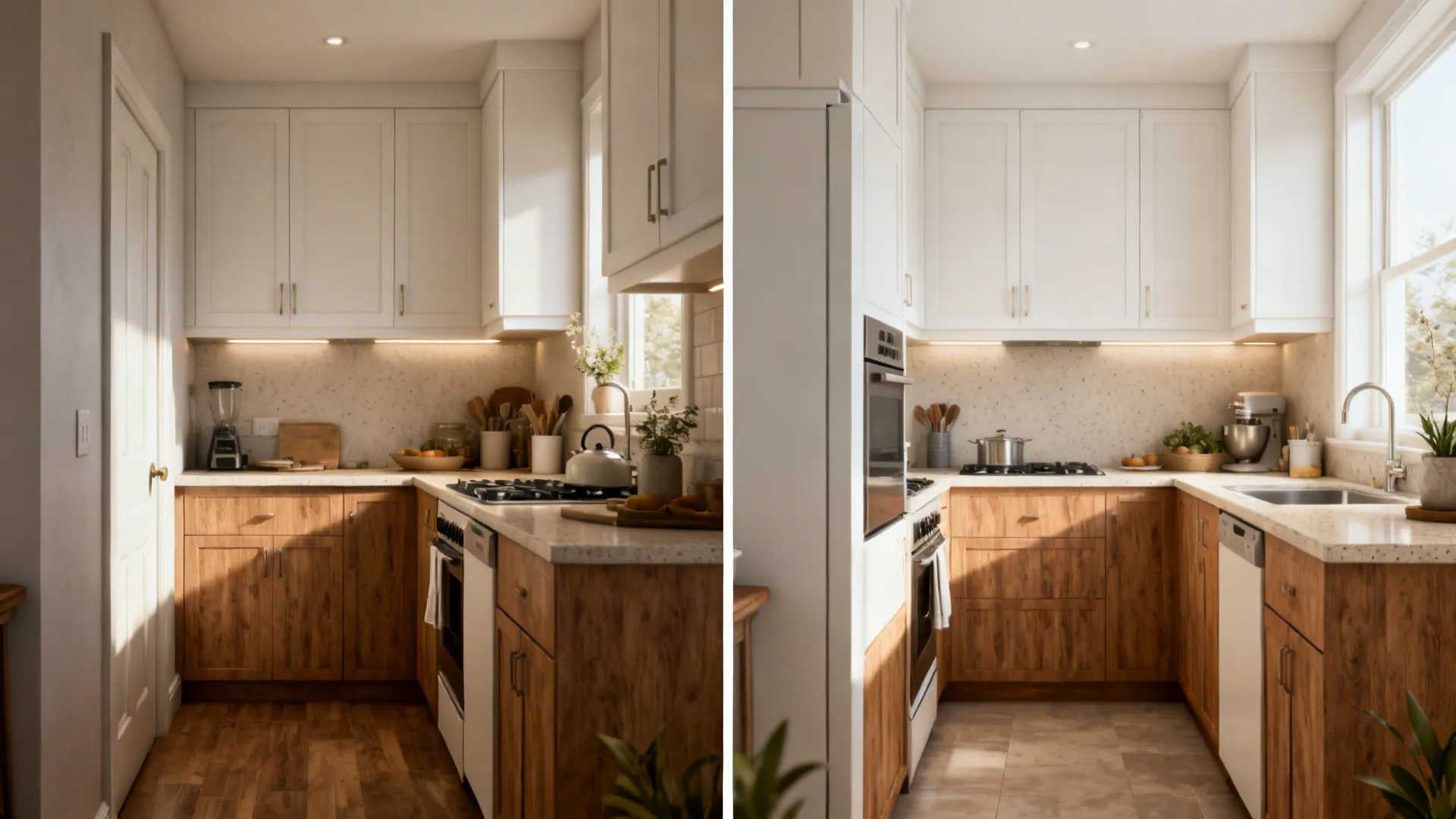 Two-Tone: Mid-Tone Wood Lowers + Painted Uppers