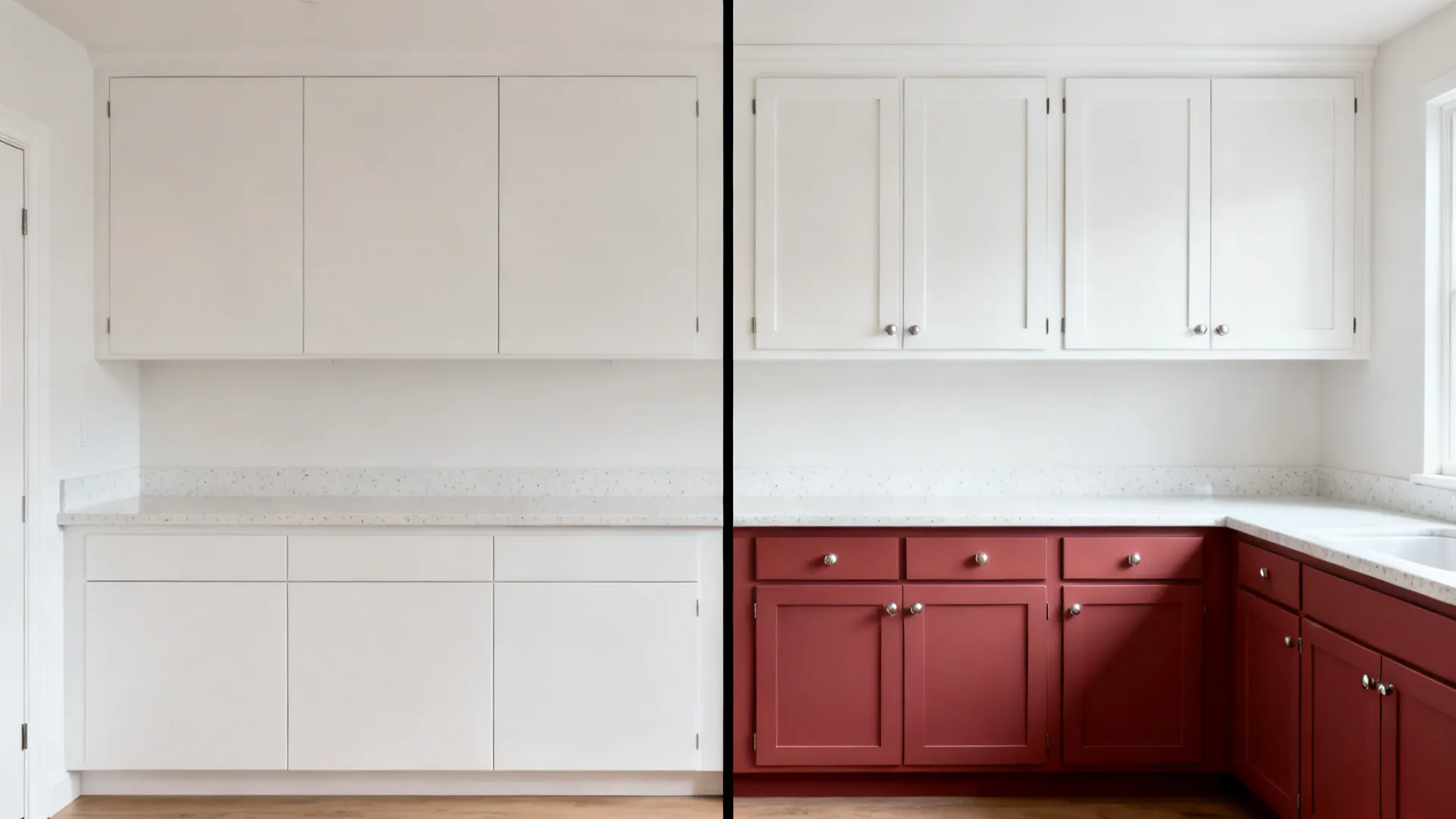 Two-Tone: Red Lowers, White Uppers