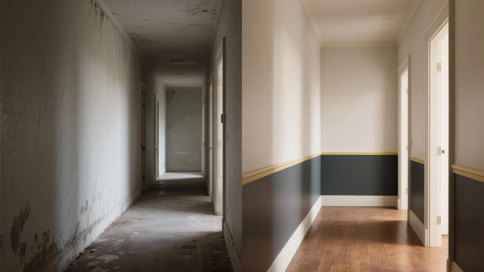 4. Two-tone walls for visual height and durable lower surfaces